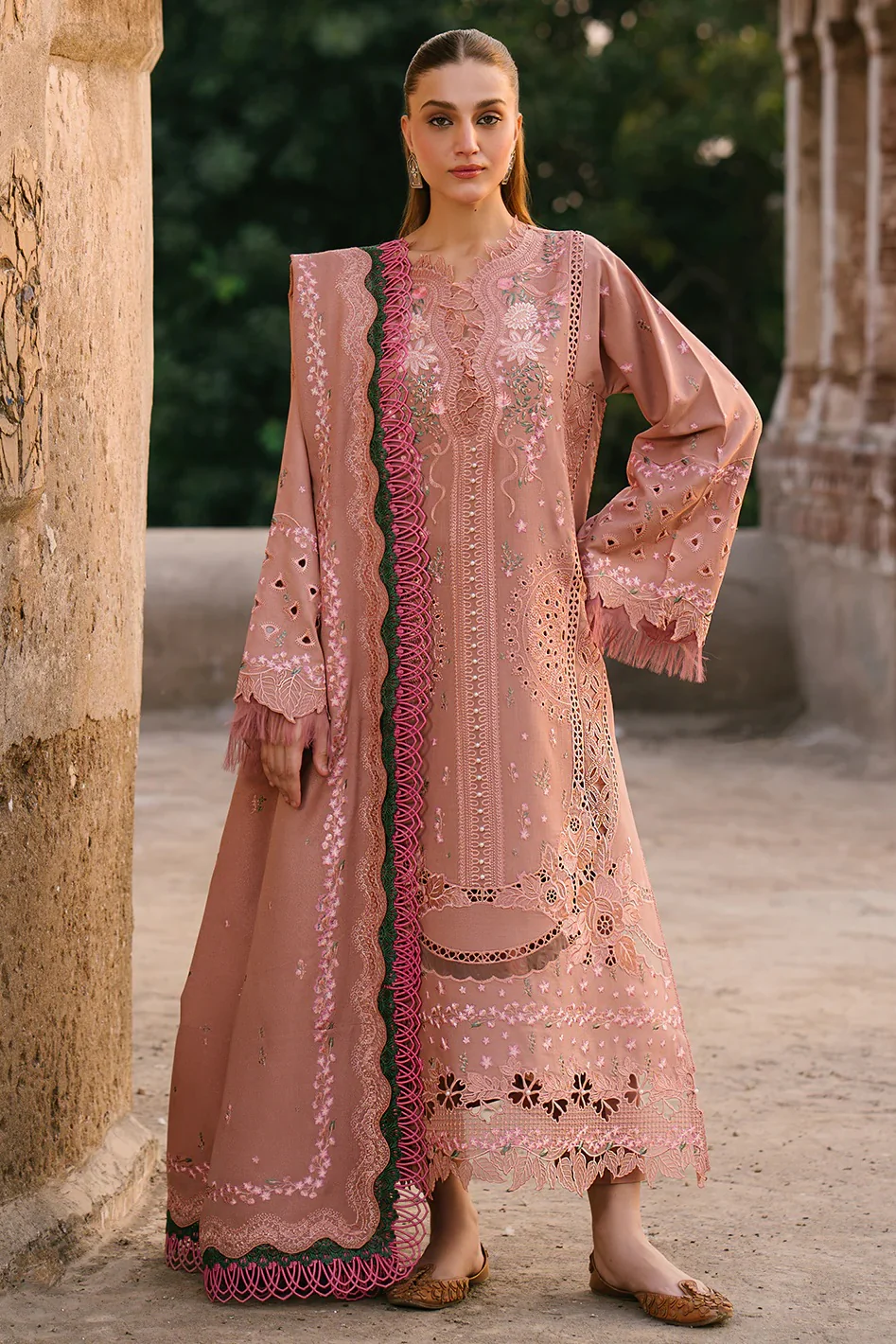 Bin Ilyas - Gulabi Baagh - Lawn Embroidered 3 Piece Collection 152 A - Image 3