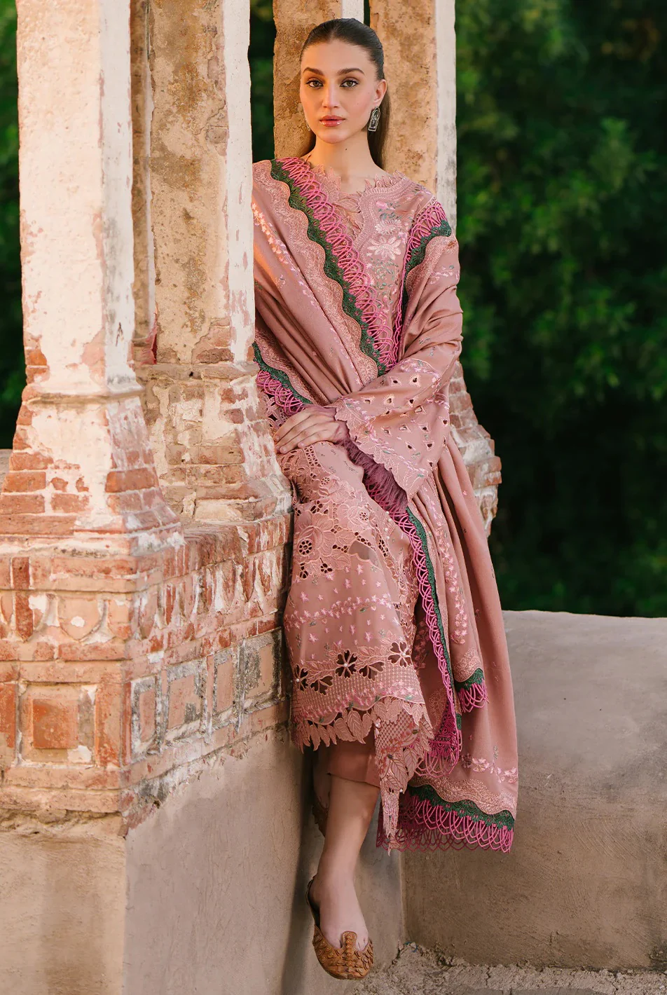 Bin Ilyas - Gulabi Baagh - Lawn Embroidered 3 Piece Collection 152 A - Image 4