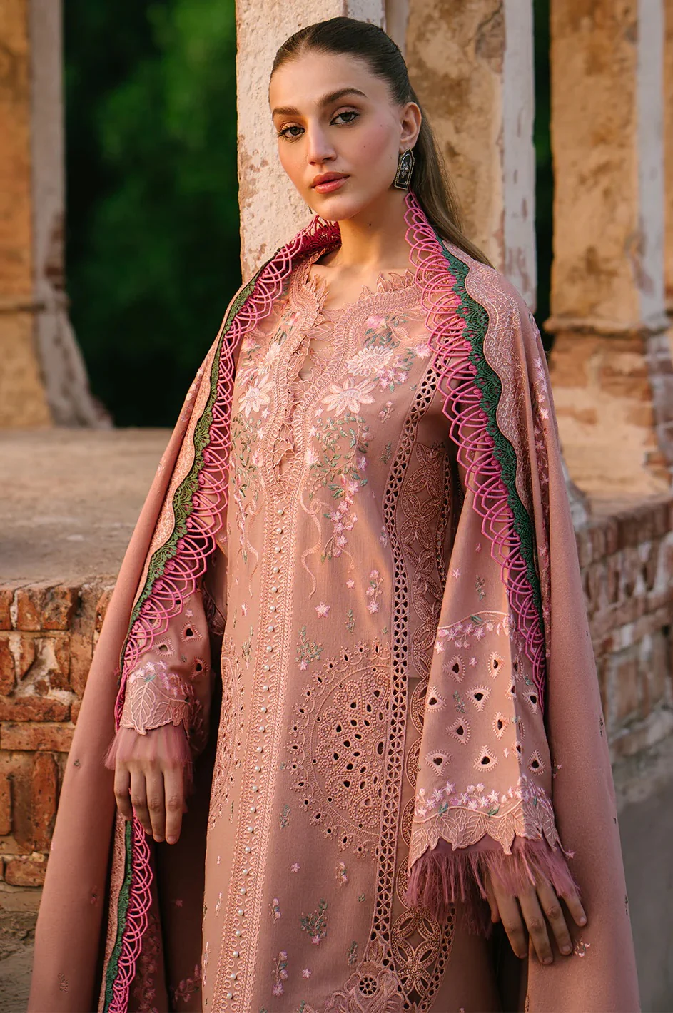 Bin Ilyas - Gulabi Baagh - Lawn Embroidered 3 Piece Collection 152 A - Image 5