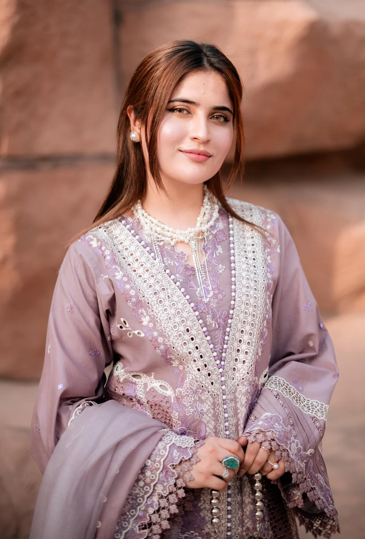 Bin Ilyas Luxury Lawn Chikankari Luxury Embroidered 3 Piece Suit - J1547 - Image 4