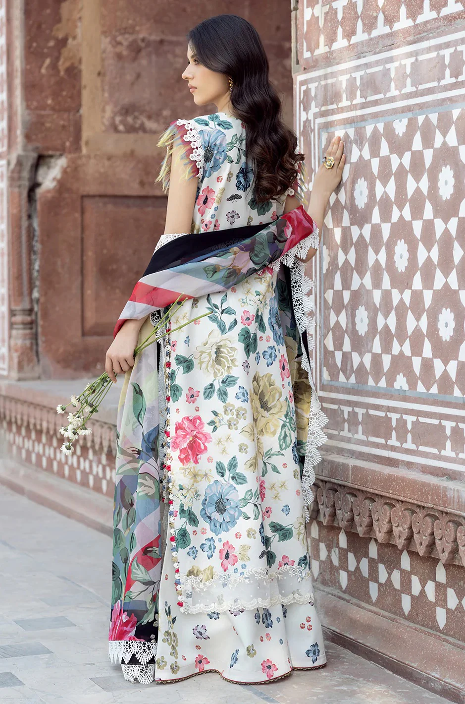 Bin Ilyas - Luxury Lawn Embroidered 3 Piece Unstitched - 2081 - A - Image 4