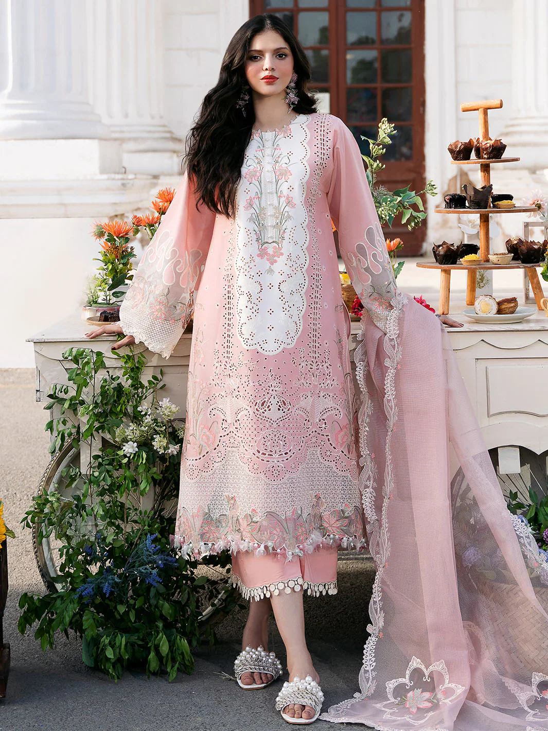 Bin Ilyas Luxury Lawn Embroidered 3 Piece Unstitched 216 - A KLARA - Image 10
