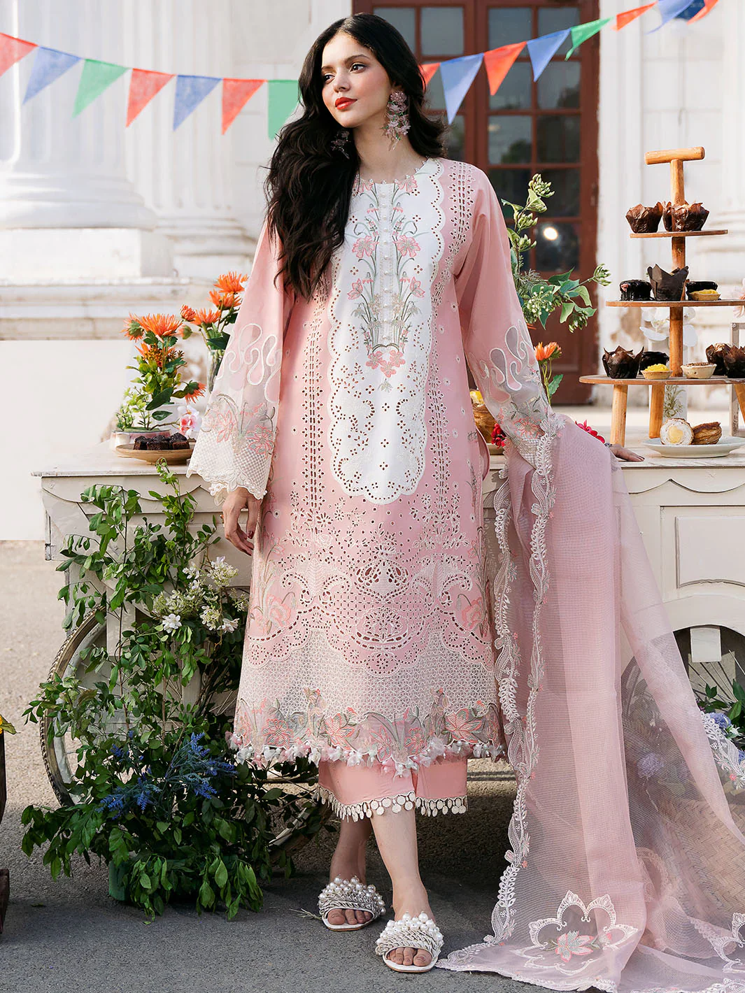Bin Ilyas Luxury Lawn Embroidered 3 Piece Unstitched 216 - A KLARA - Image 7