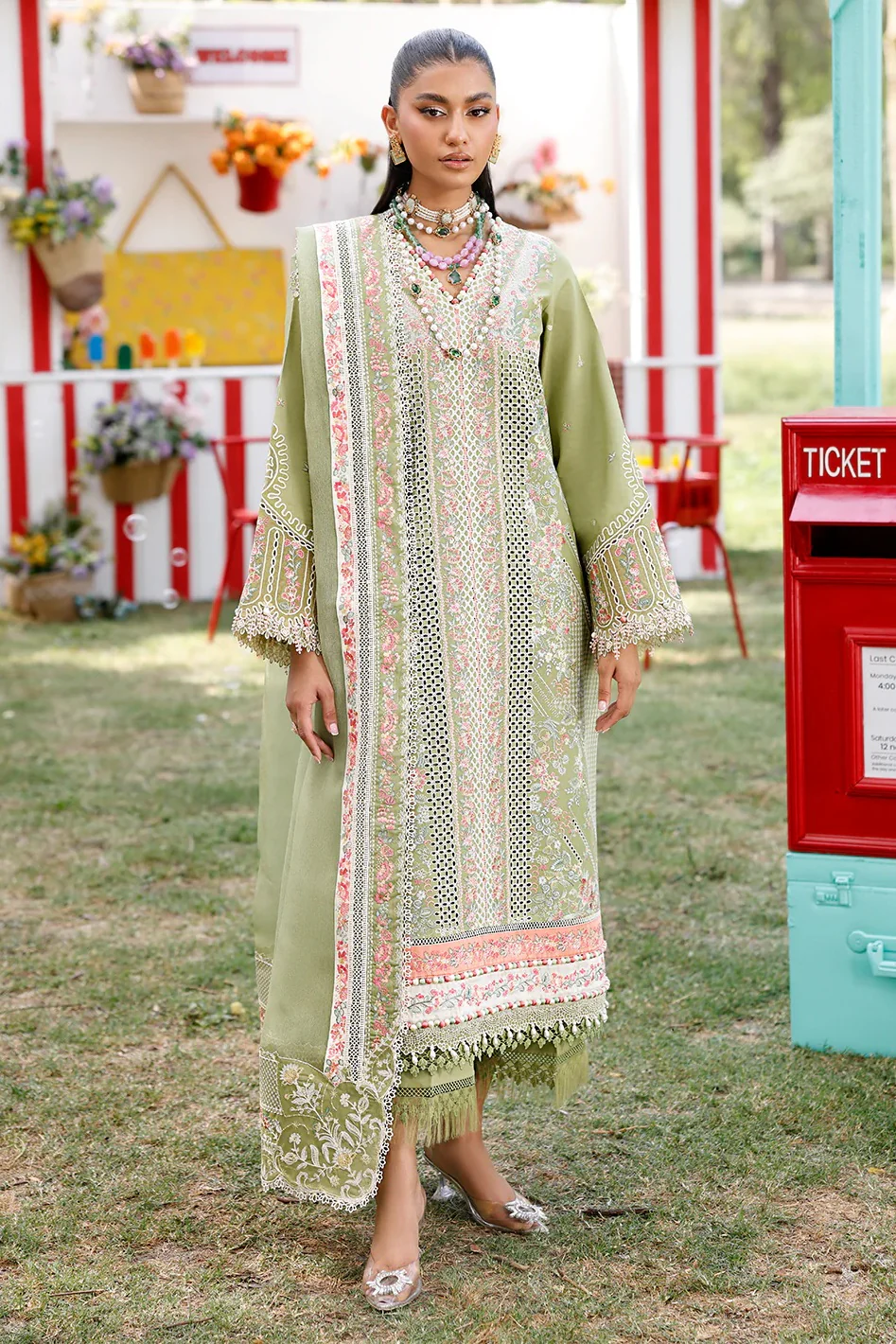 Bin ilyas - Luxury Lawn Embroidered 3 Piece Unstitched - 33 - A