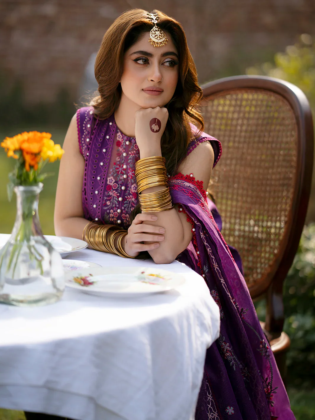 Bin Ilyas Luxury Lawn Embroidered 3 Piece Unstitched - 404-A DilBaro - Image 8