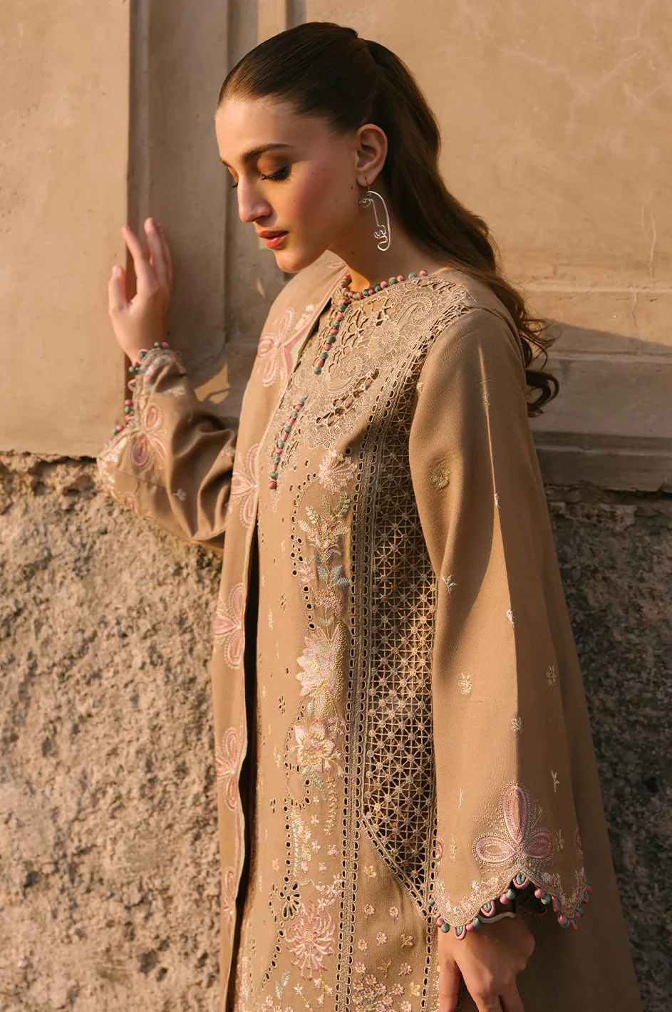 Bin Ilyas - Luxury Lawn Embroidered Unstitched 3 Piece - 154 A - Image 4