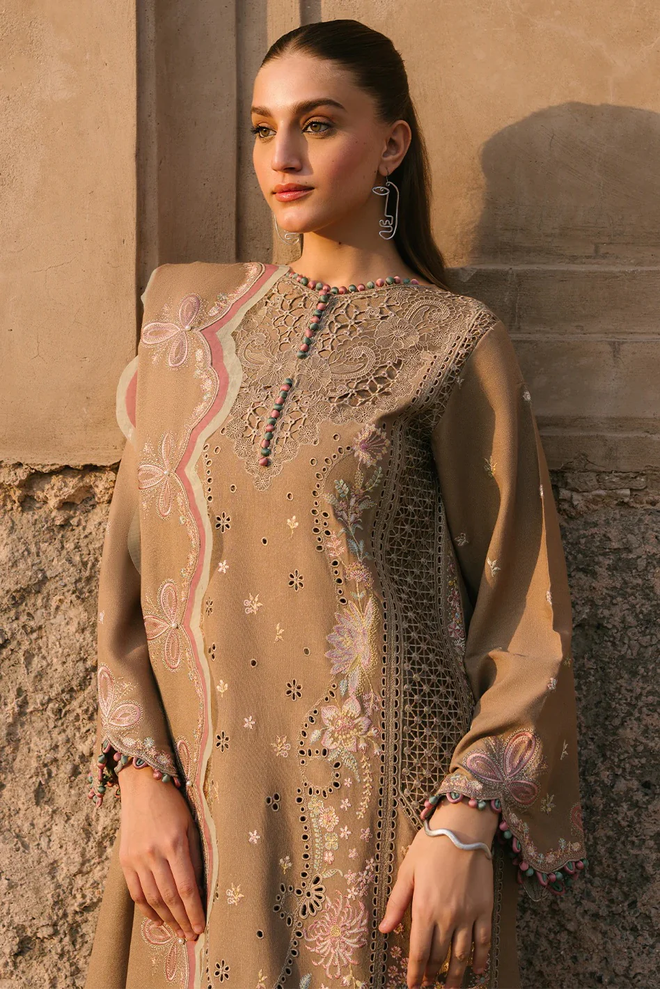 Bin Ilyas - Luxury Lawn Embroidered Unstitched 3 Piece - 154 A - Image 5