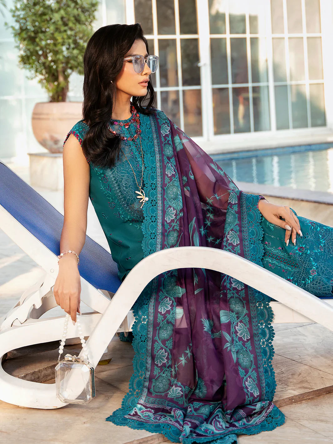 Bin Ilyas Luxury Lawn Embroidered Unstitched Collection 313-A KAYRA - Image 2
