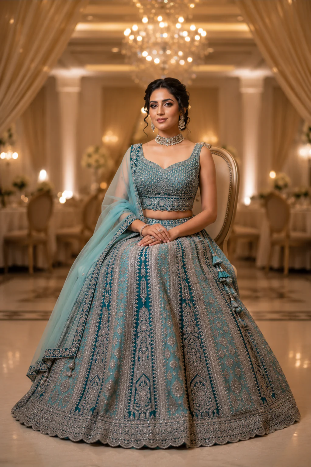 Bin Ilyas Luxury Raw Silk Embroidered Hand Emblishment Collection 212-A - Image 2