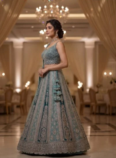 Bin Ilyas Luxury Raw Silk Embroidered Hand Emblishment Collection 212-A - Image 4