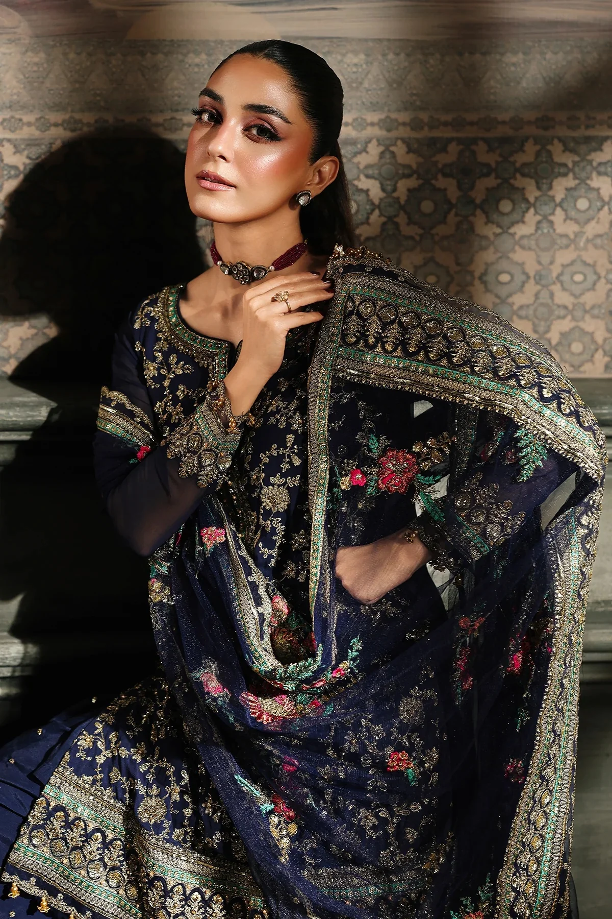 Charizma ๐๐๐๐ฌ๐ญ๐๐ง-๐-๐๐๐ฌ๐ก๐๐ง - Luxury Chifon Embroidered 3 Piece Unstitched - Image 7