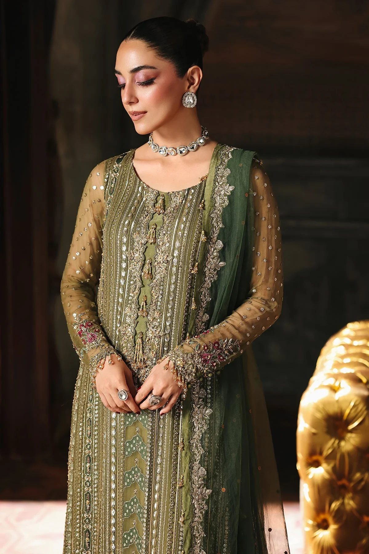 Charizma Dastan-e-Jashan Luxury Chiffon Unstitched 3Pc Suit DJW5-10 - Image 4