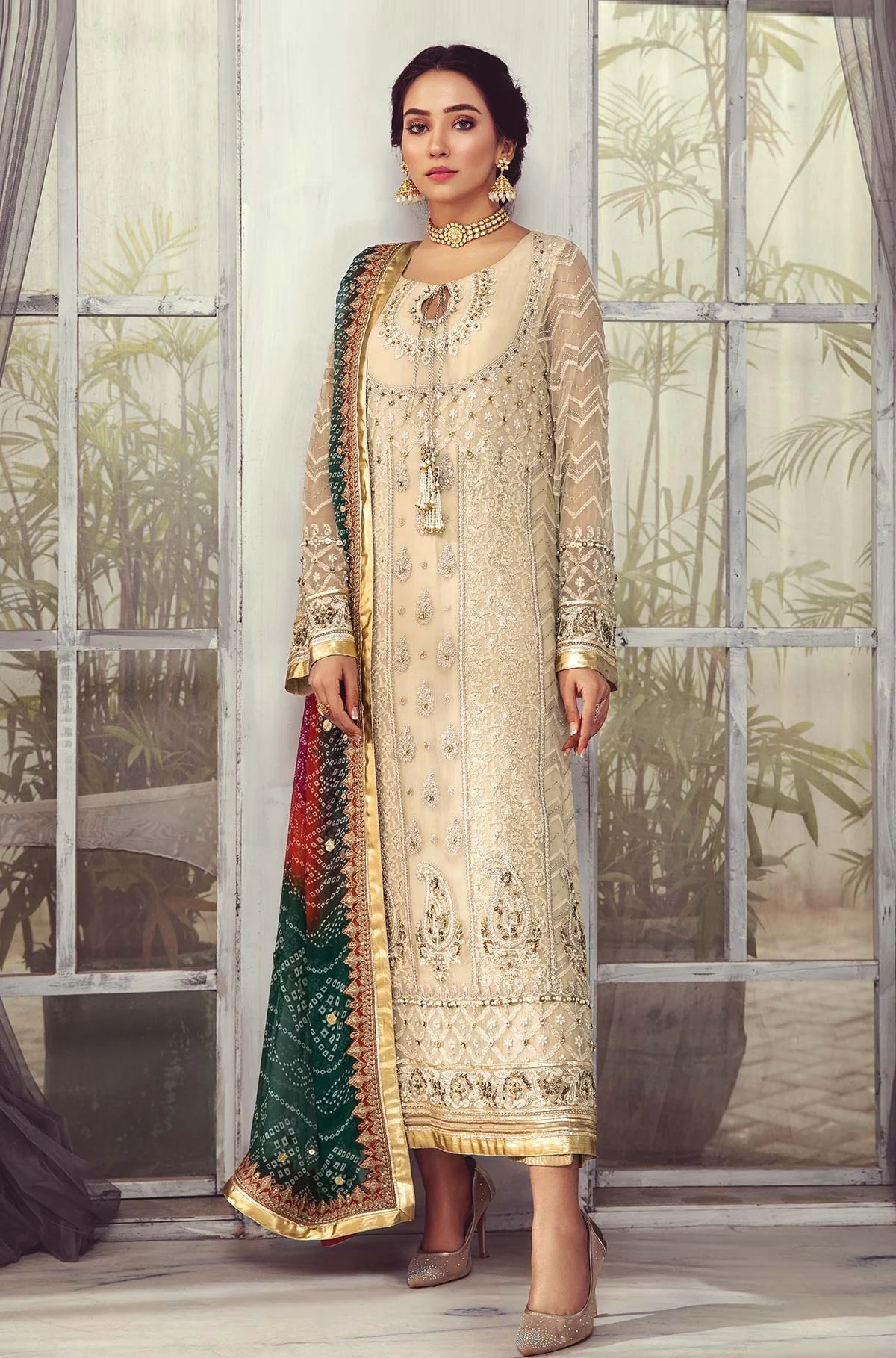 Charizma Luxury Chiffon Embroidered 3 Piece Unstitched - Dastan e jashan - Image 3