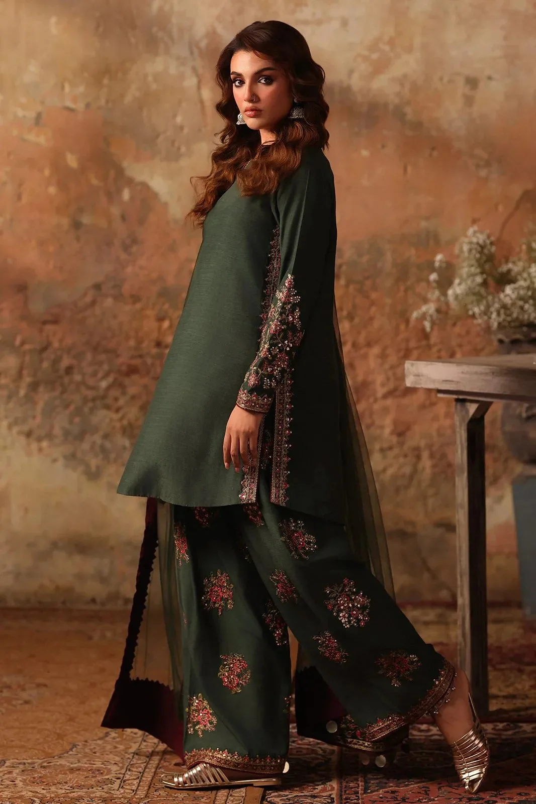 Charizma - Luxury Silk Embroidered 3 Piece Unstitched - CMA-5-079 - Image 2