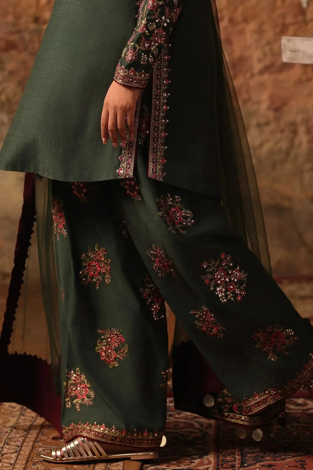Charizma - Luxury Silk Embroidered 3 Piece Unstitched - CMA-5-079 - Image 3
