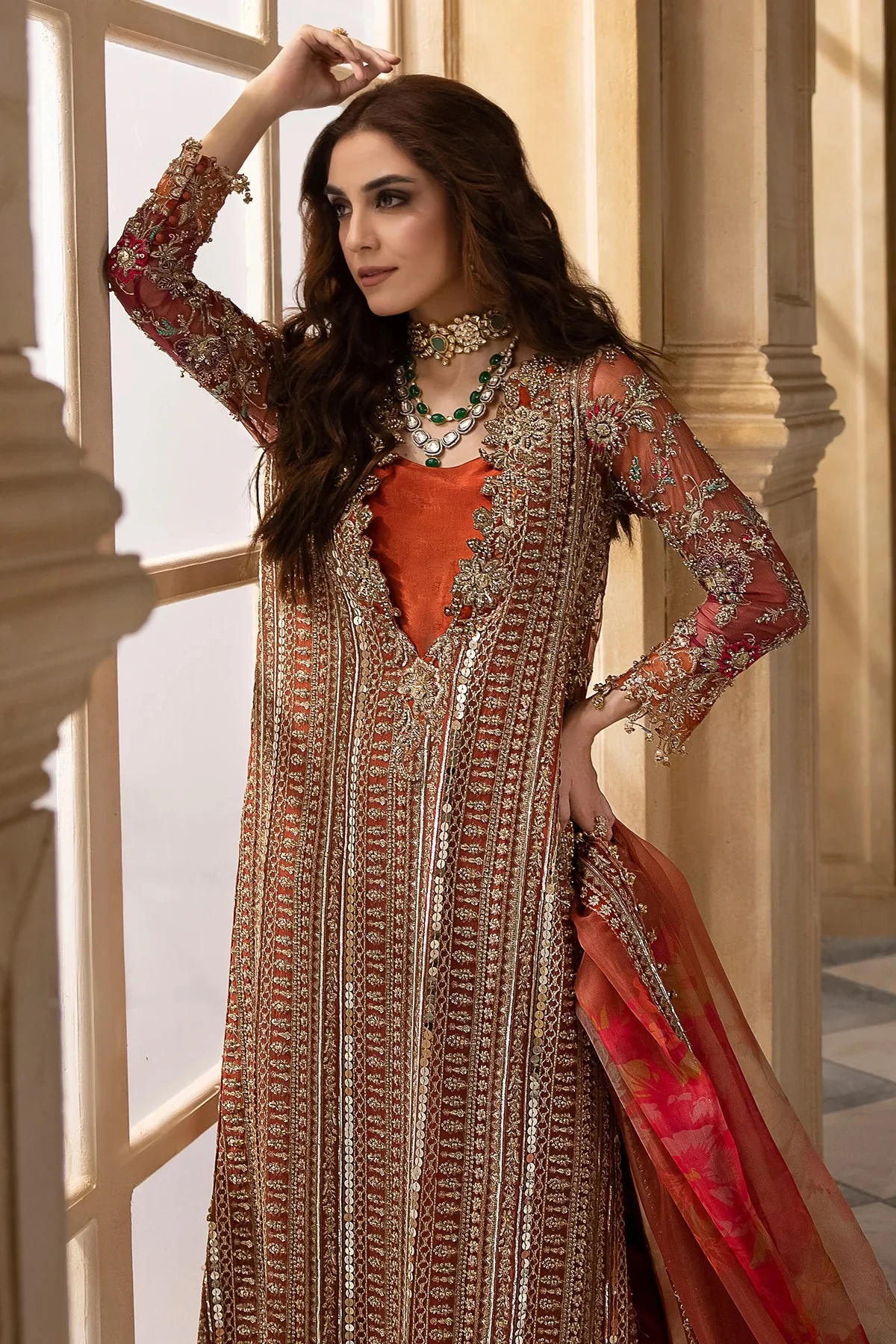 Charizma Pure Chiffon Embroidered 3 Piece Unstitched DJW4-04 - Image 3