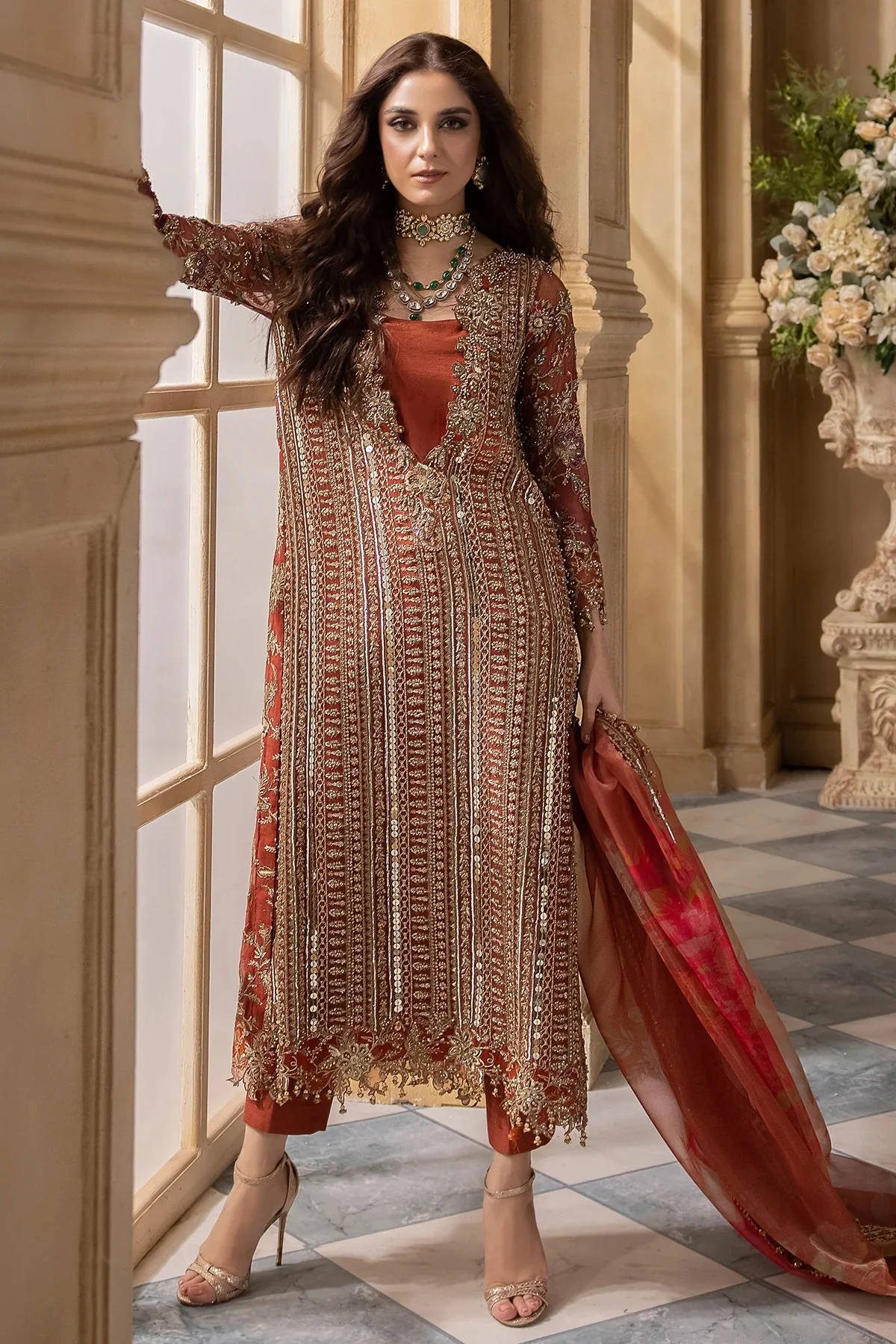 Charizma Pure Chiffon Embroidered 3 Piece Unstitched DJW4-04 - Image 4