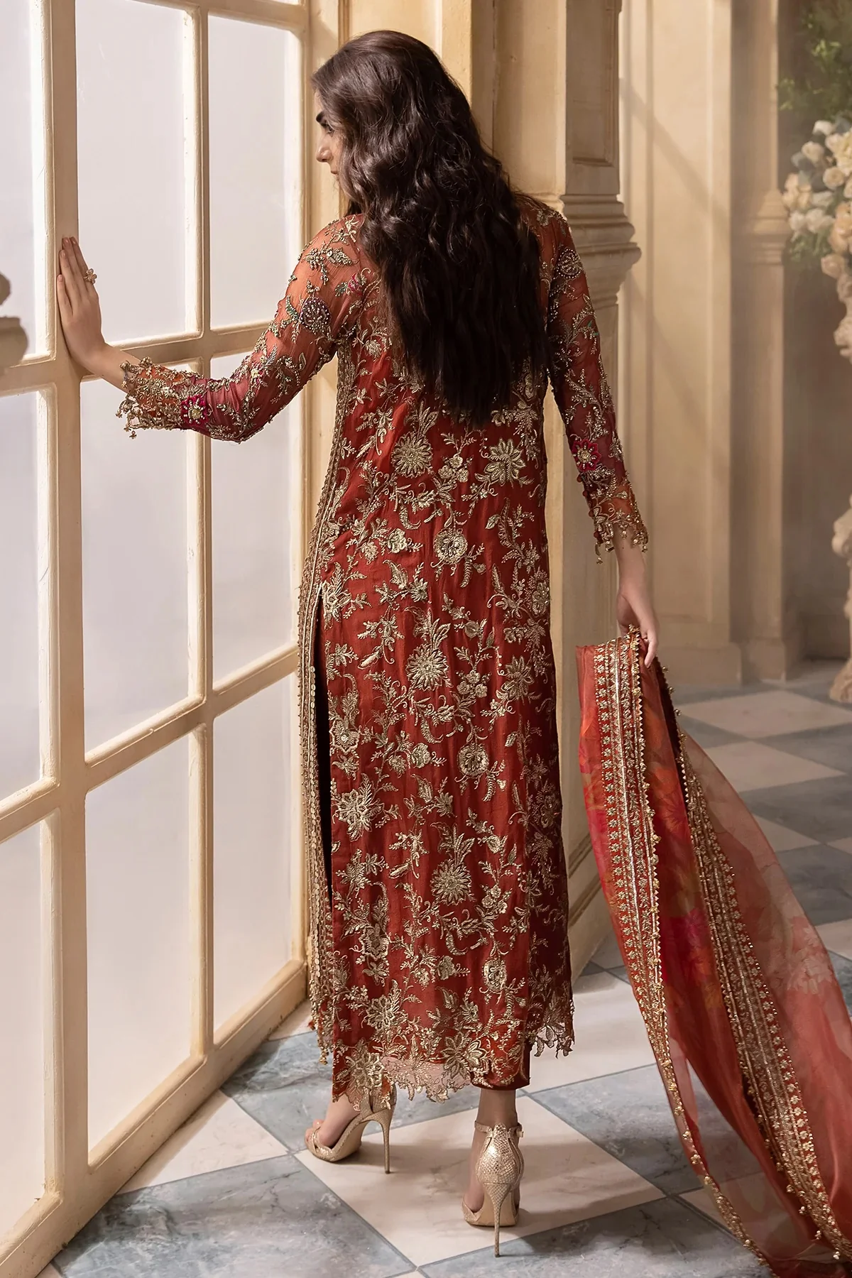 Charizma Pure Chiffon Embroidered 3 Piece Unstitched DJW4-04 - Image 5