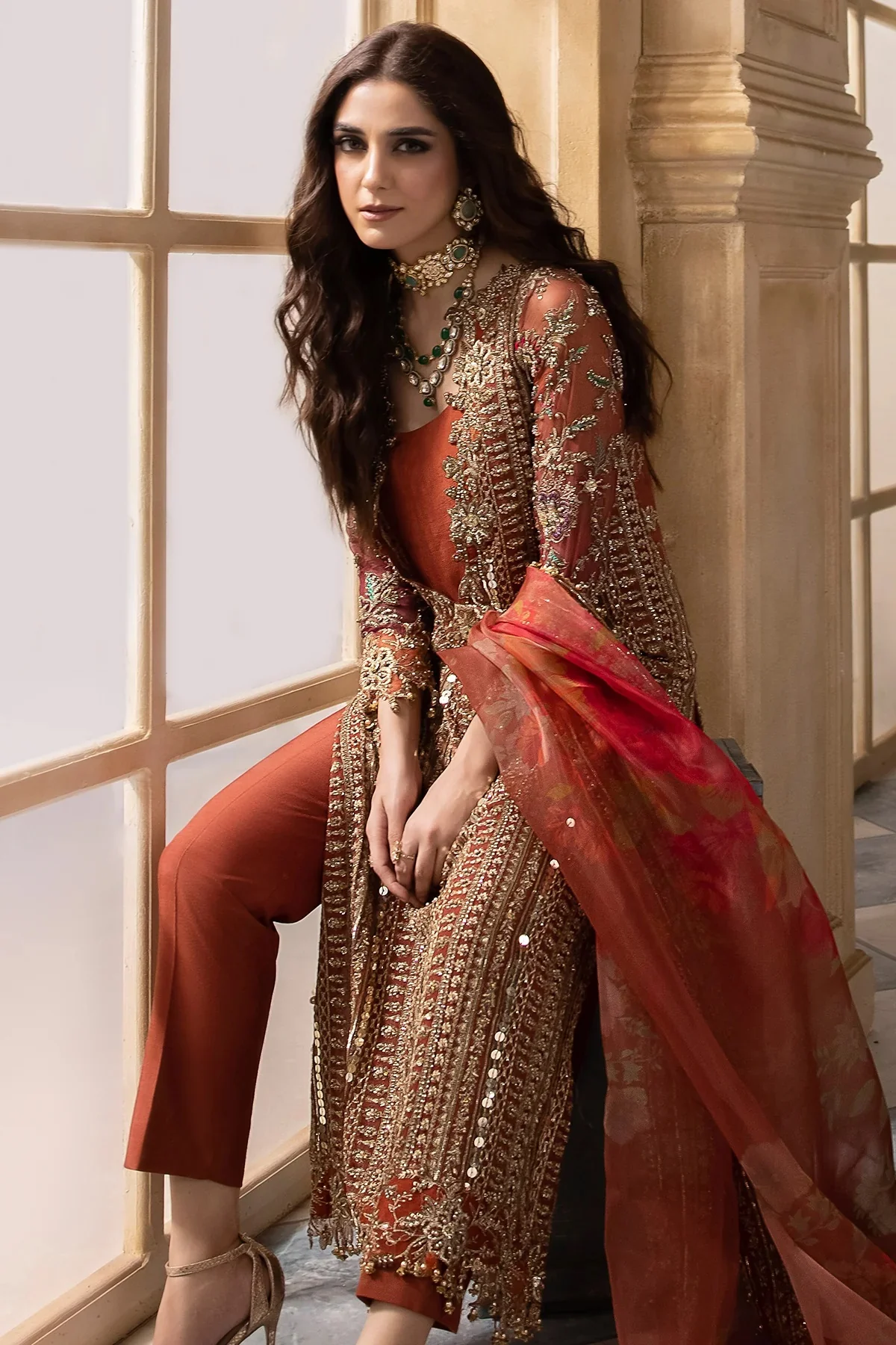 Charizma Pure Chiffon Embroidered 3 Piece Unstitched DJW4-04 - Image 6