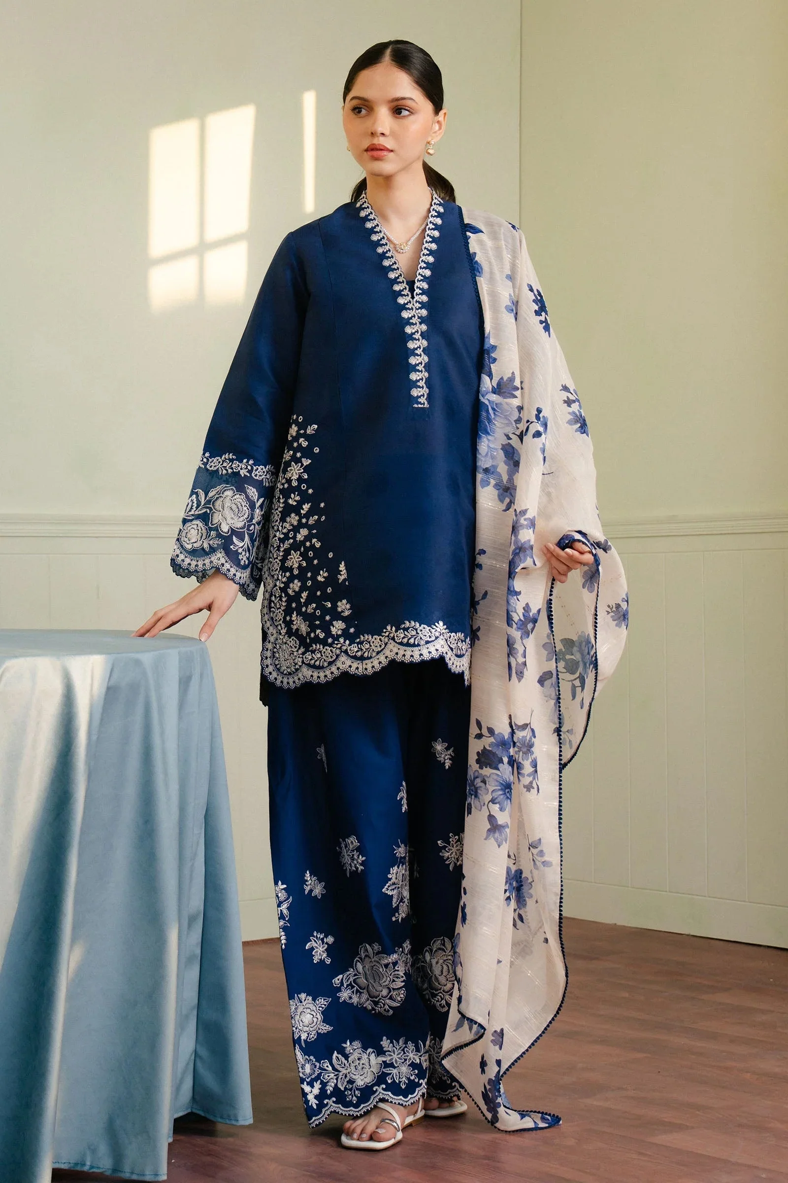 Coco By Zara Shahjahan - Lawn Embroidered 3 Piece Unstitched - MEADOW-8B