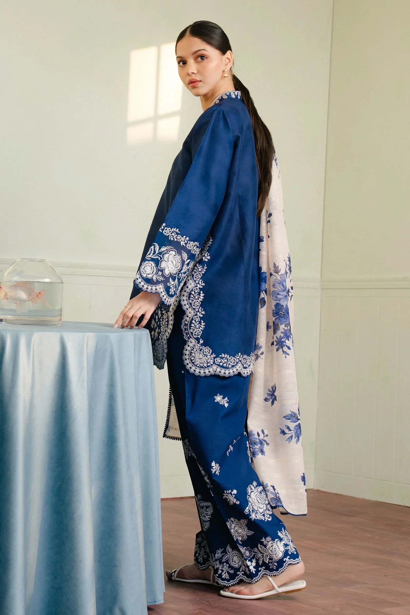 Coco By Zara Shahjahan - Lawn Embroidered 3 Piece Unstitched - MEADOW-8B - Image 2