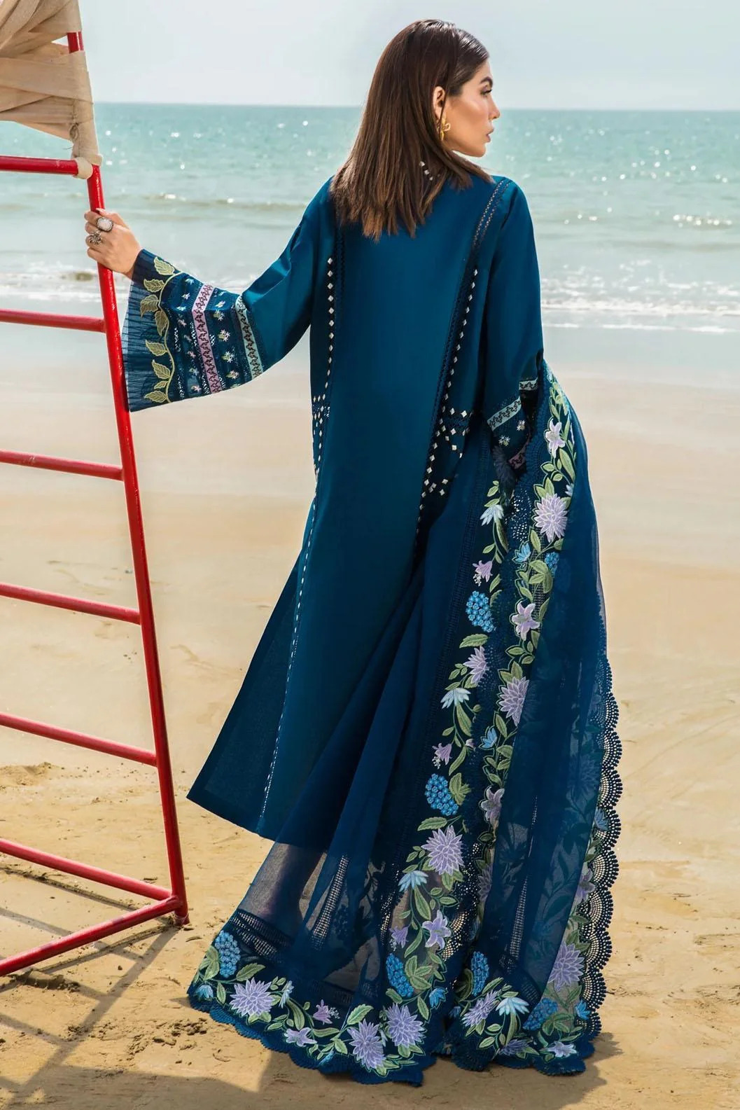 Crimson By Saira Shakira Luxury Lawn Embroidered 3 Piece Unstitched Bohemian Summer D7A - Image 5