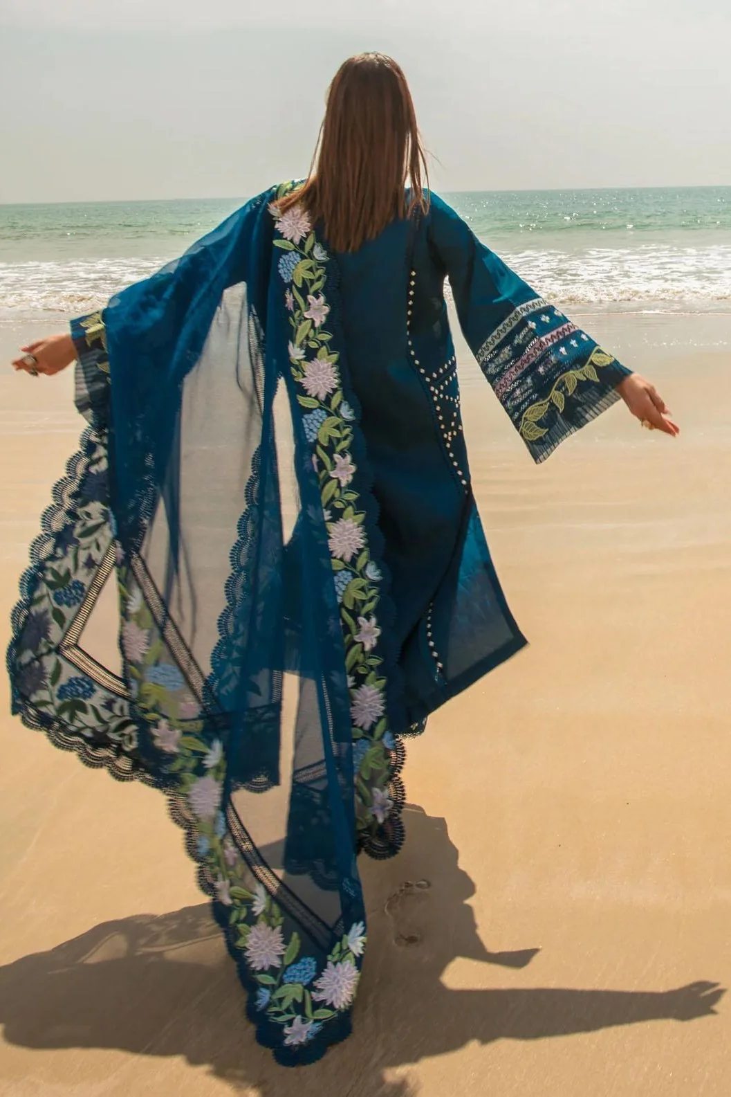Crimson By Saira Shakira Luxury Lawn Embroidered 3 Piece Unstitched Bohemian Summer D7A - Image 6