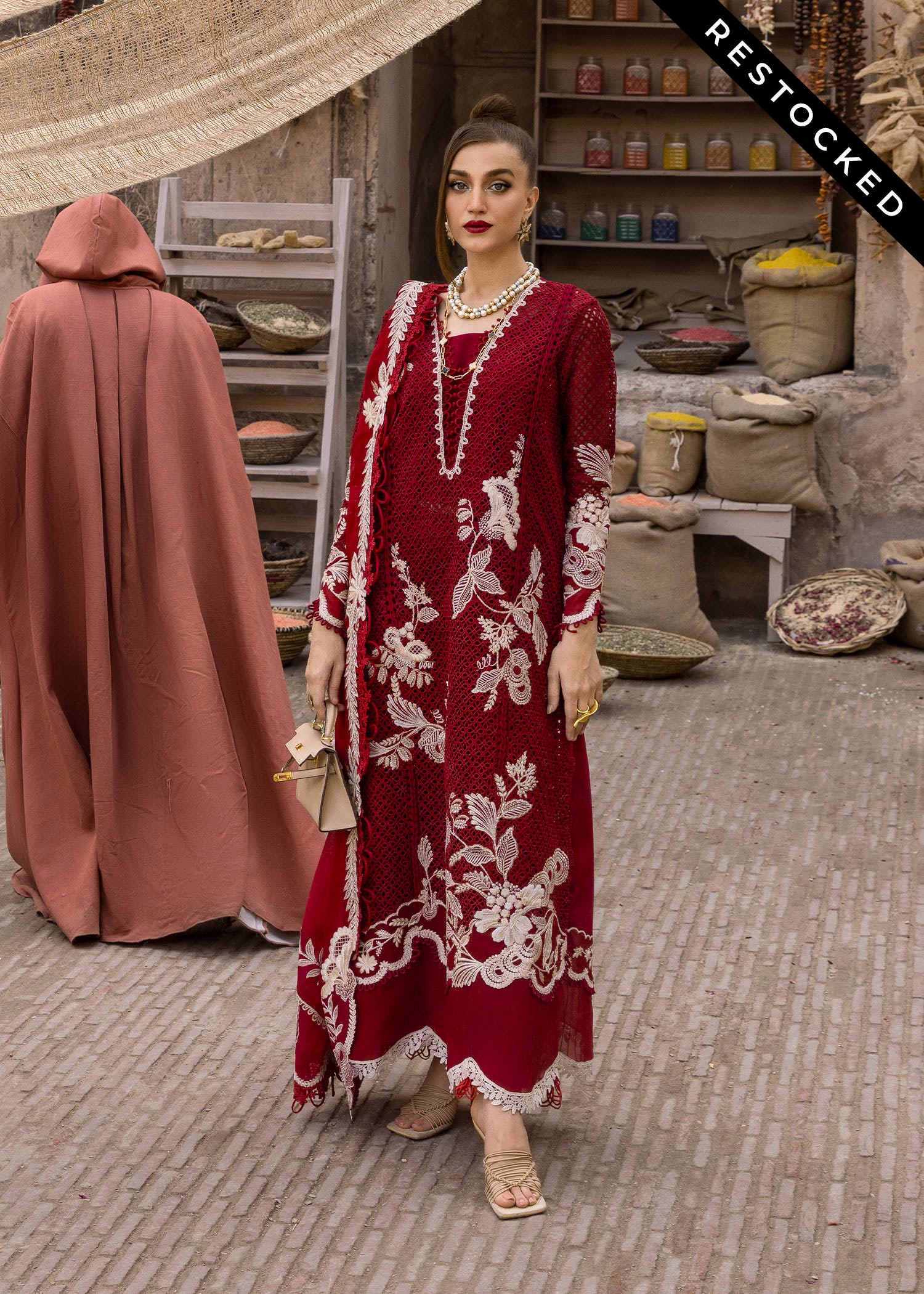 Crimson Luxury Lawn Embroidered 3 Piece Unstitched - ONE TRUE LOVE - D6A - Image 7