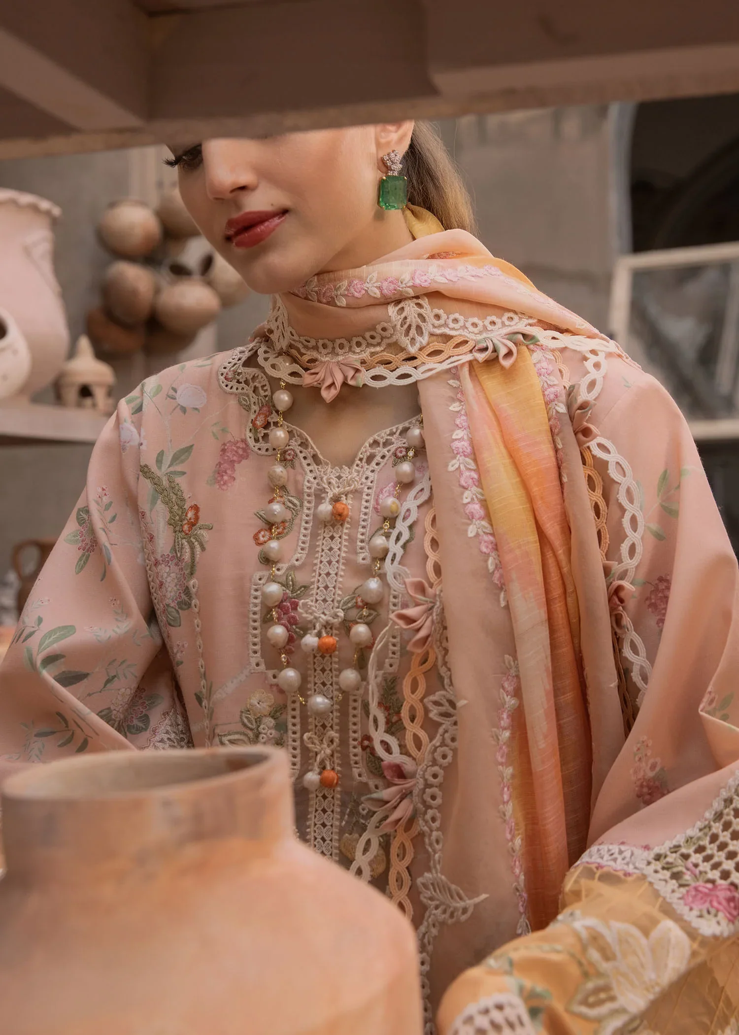 Crimson Luxury Lawn Embroidered Eid Collection BONJOUR AND BLOOM - D 4B - Image 4