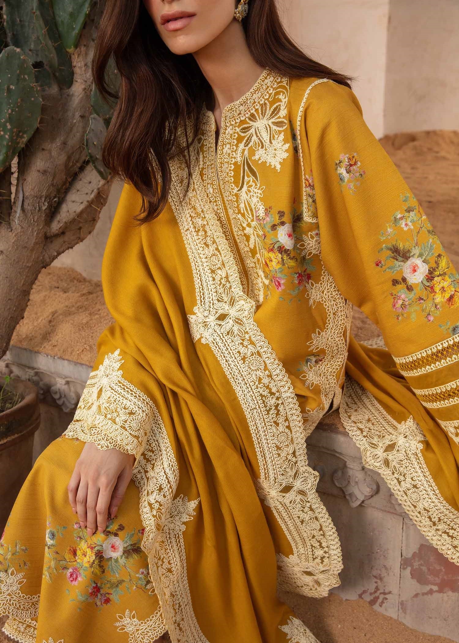 Crimson Luxury Lawn Embroidered Unstitched Suits Marori Tales - CRWP 2A - Image 3