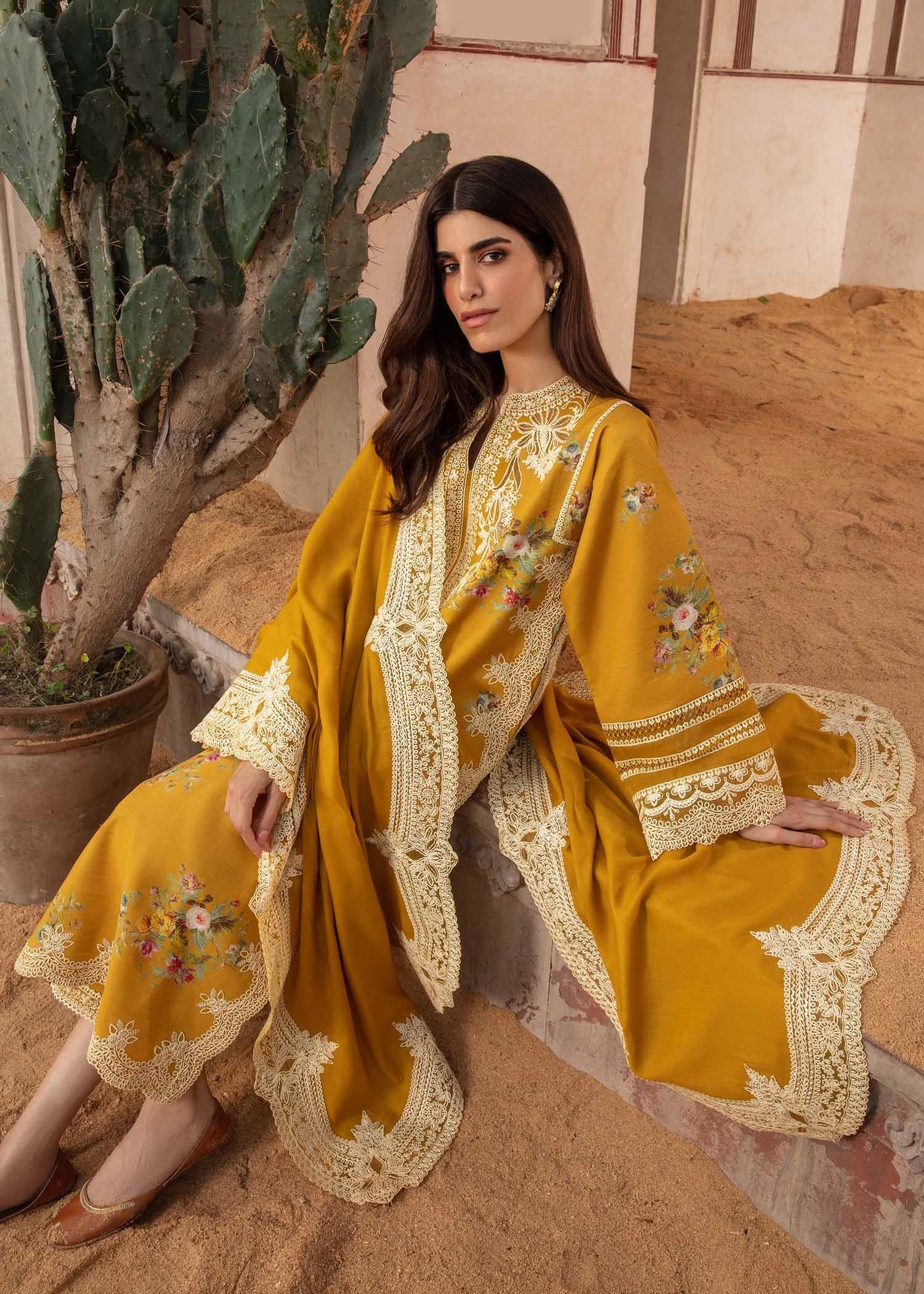 Crimson Luxury Lawn Embroidered Unstitched Suits Marori Tales - CRWP 2A - Image 4