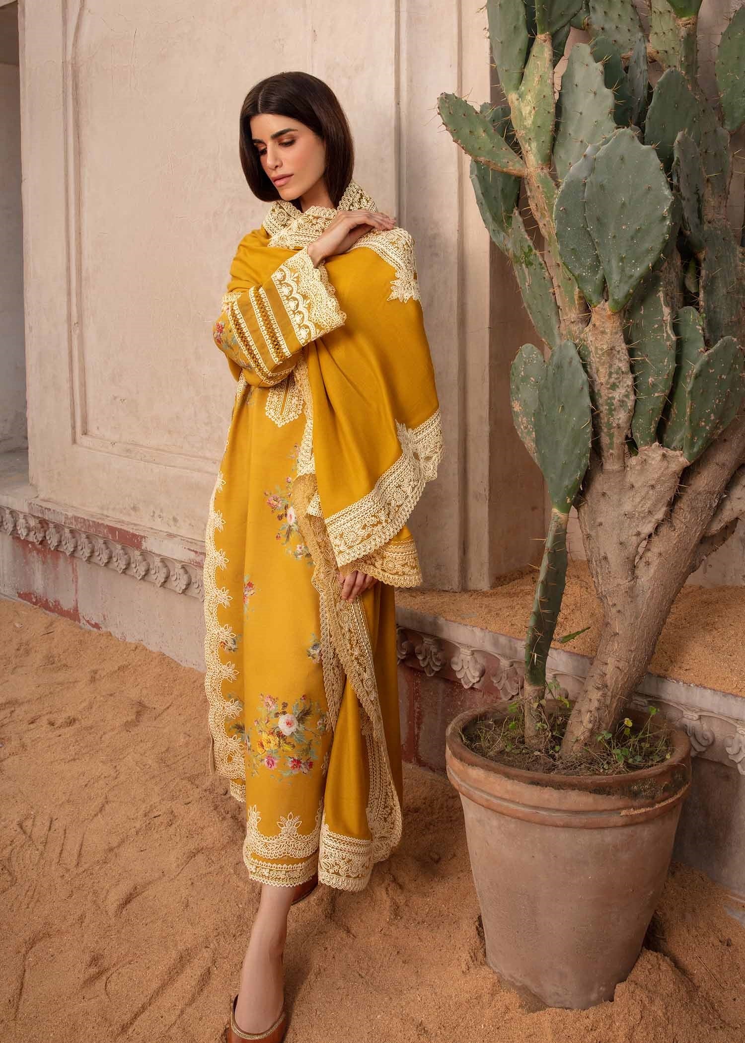 Crimson Luxury Lawn Embroidered Unstitched Suits Marori Tales - CRWP 2A - Image 5