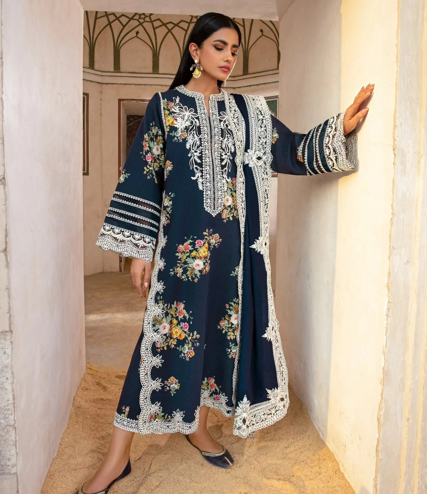Crimson Luxury Lawn Embroidered Unstitched Suits Marori Tales - CRWP 2B - Image 3