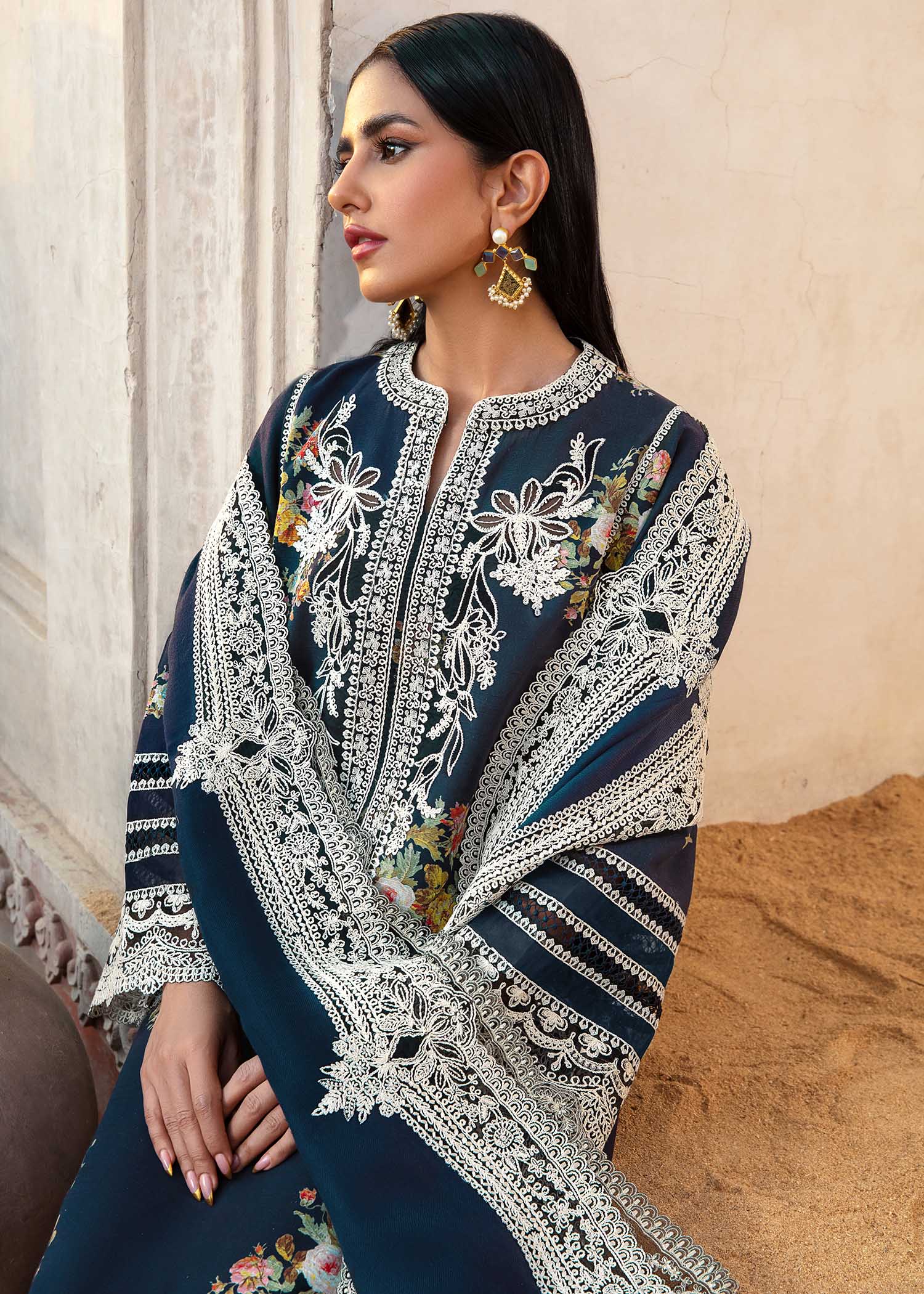 Crimson Luxury Lawn Embroidered Unstitched Suits Marori Tales - CRWP 2B - Image 4