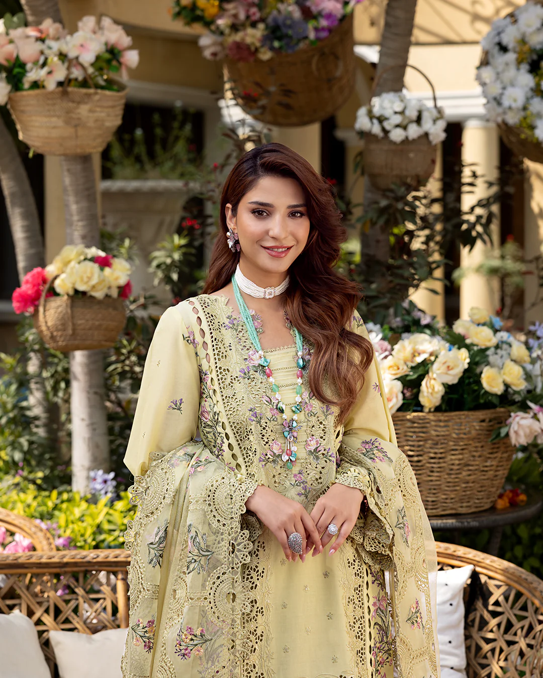 Elaf Embroidered Lawn Suit Unstitched 3 Pc ELM- 03 A BAHAR - Summer Collection - Image 4