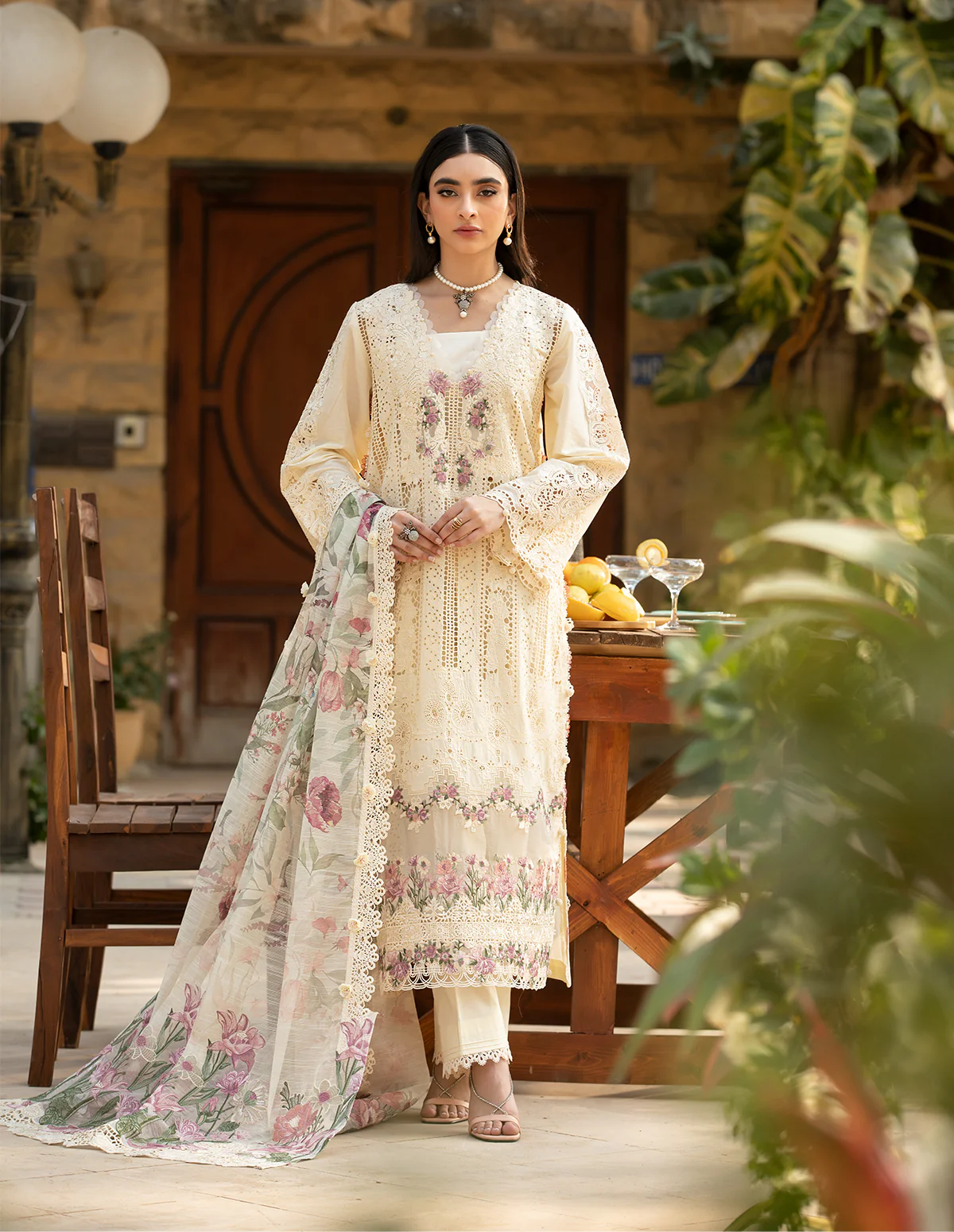 Elaf Embroidered Lawn Suit Unstitched 3 Pc ELM-11 Kohinoor - Eid Collection - Image 3