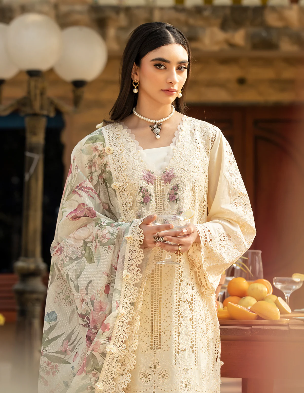Elaf Embroidered Lawn Suit Unstitched 3 Pc ELM-11 Kohinoor - Eid Collection - Image 4