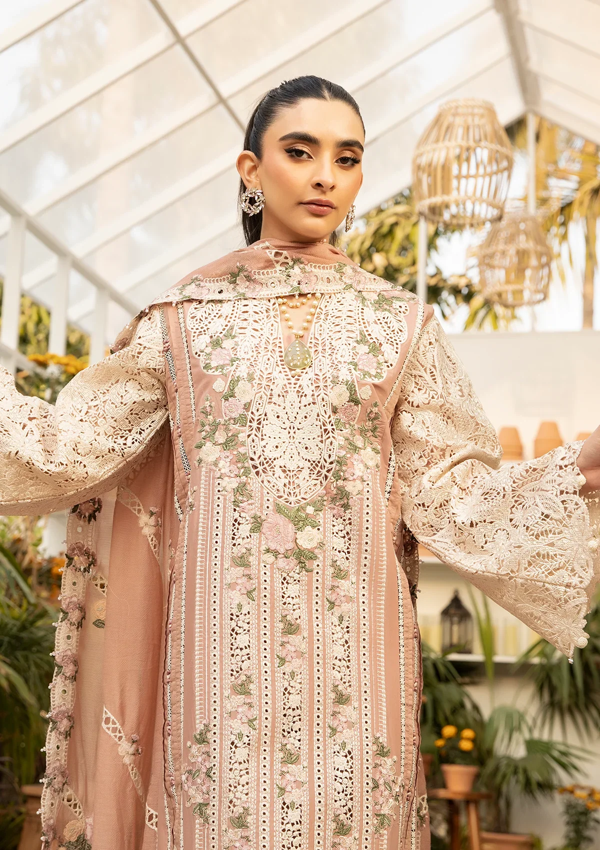 Elaf Luxury Embroidered Lawn Collection 3 Pc Unstitched ELM-12 SHAHANA - Image 3