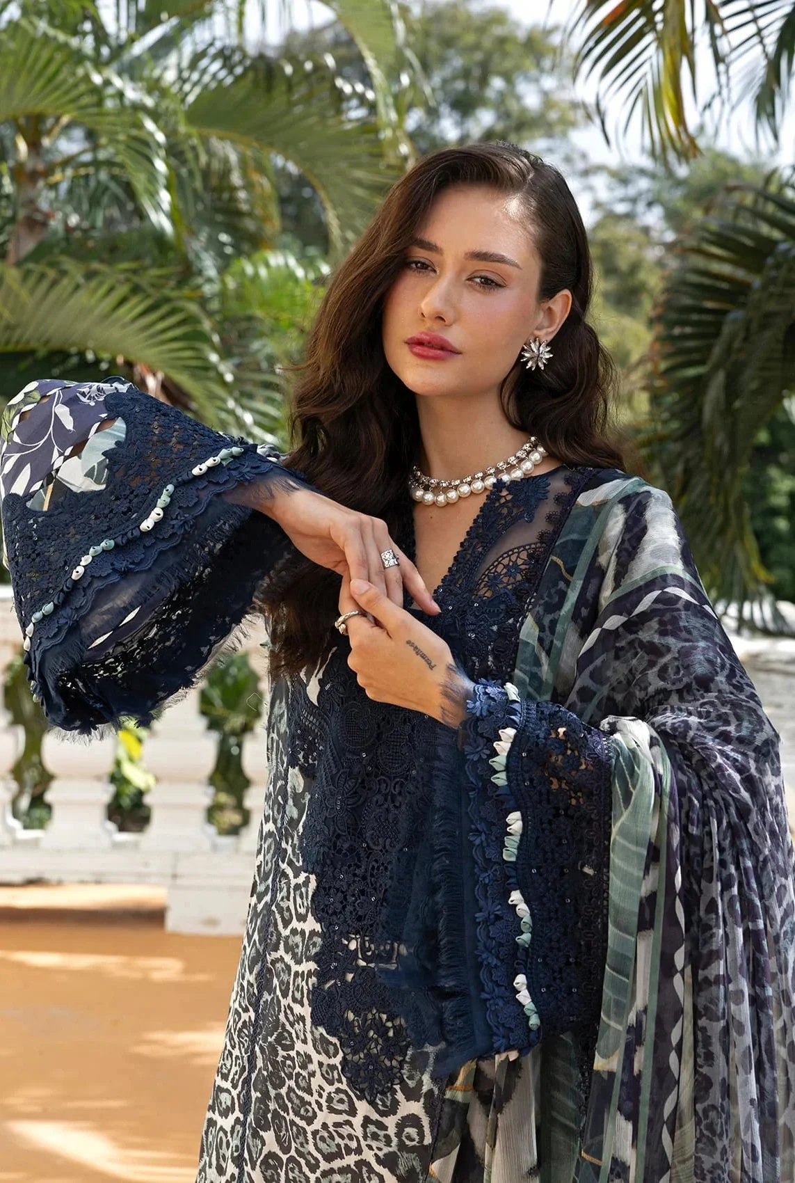 Elaf - Luxury Lawn Embroidered 3 Piece Unstitched - ESA-3B - Image 2