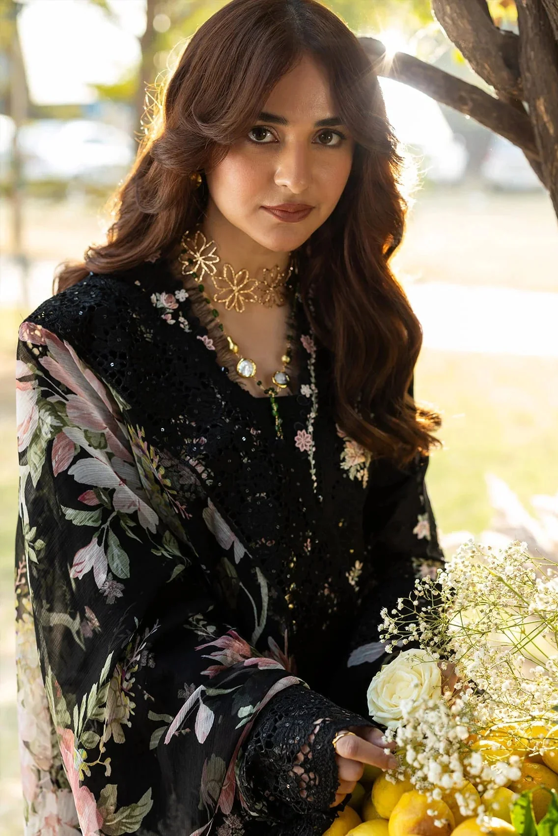 Elaf - Luxury Lawn Embroidered 3 Piece Unstitched - Midnight Blossom - Image 6