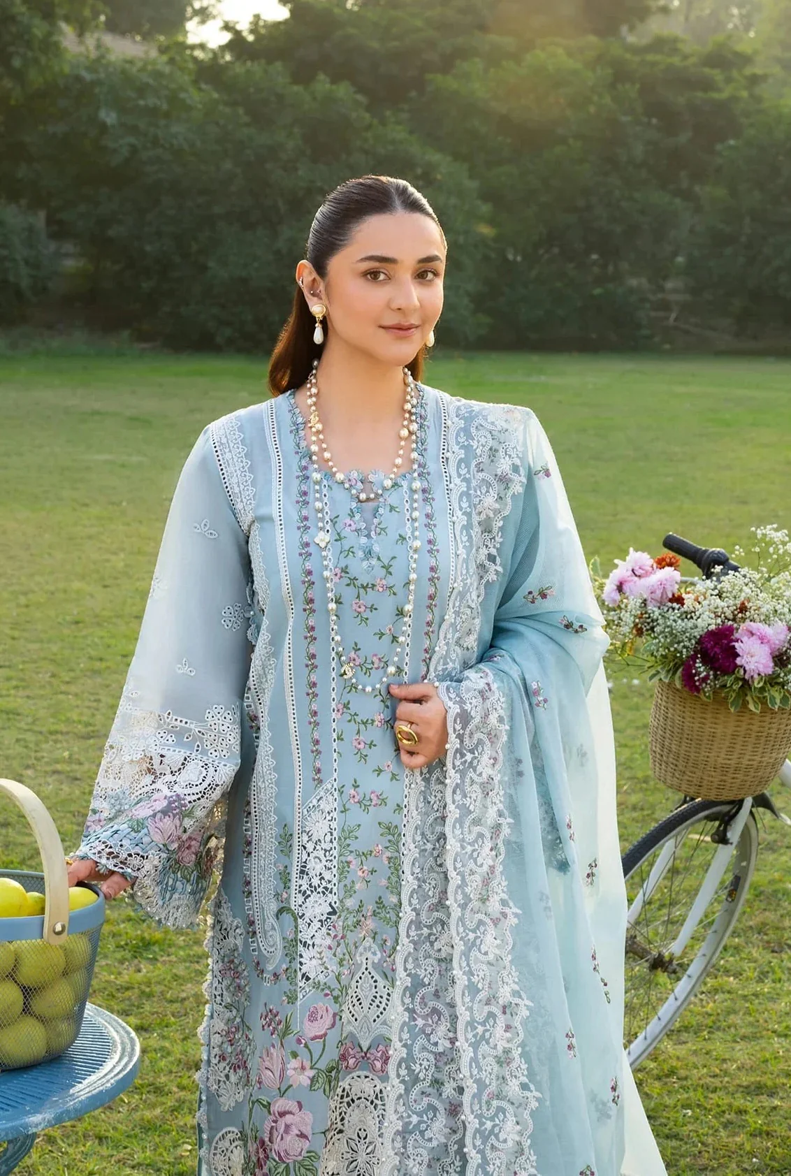 Elaf - Luxury Lawn Embroidered 3 Piece Unstitched - MORNING DRIZZLE - Image 3