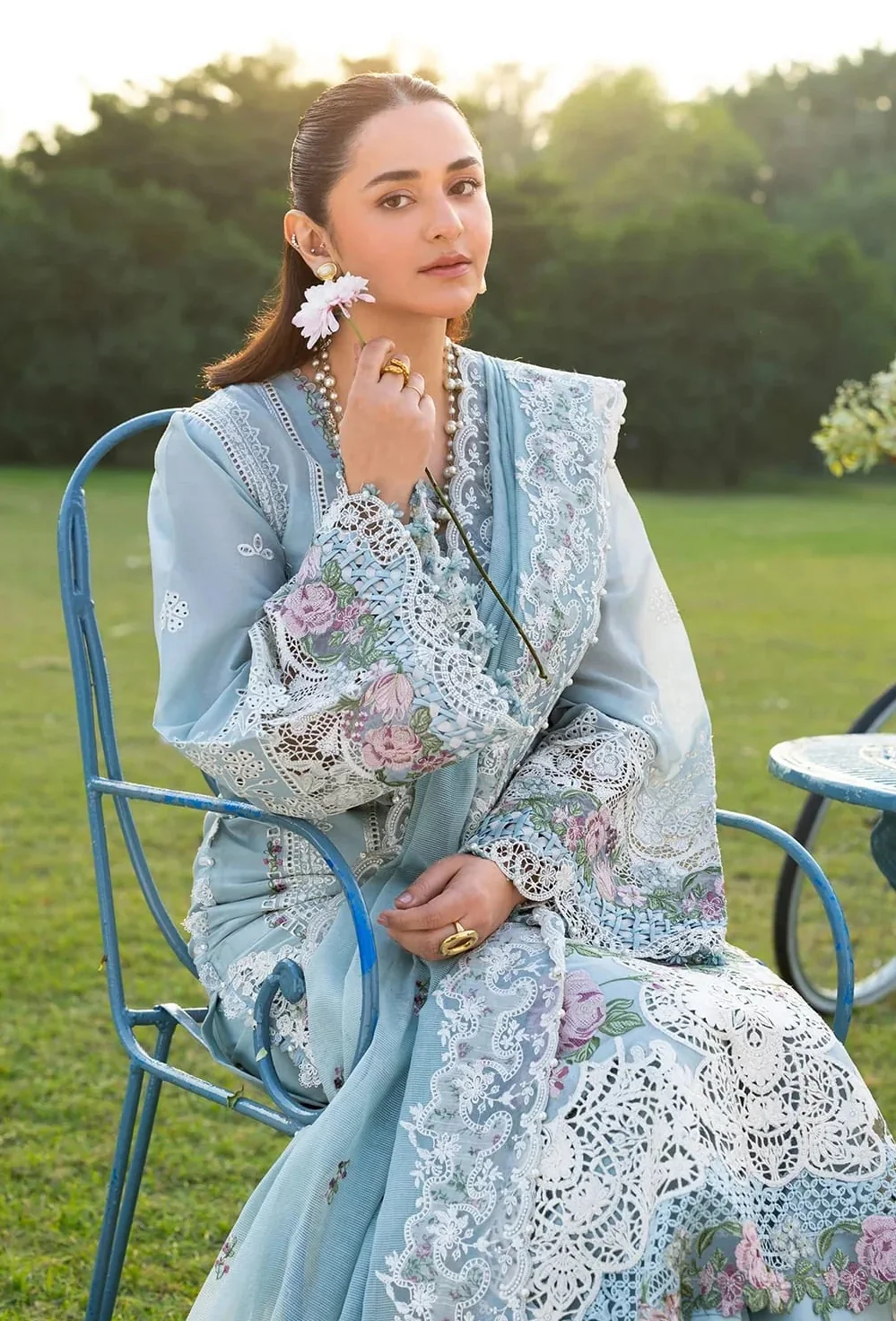Elaf - Luxury Lawn Embroidered 3 Piece Unstitched - MORNING DRIZZLE - Image 5