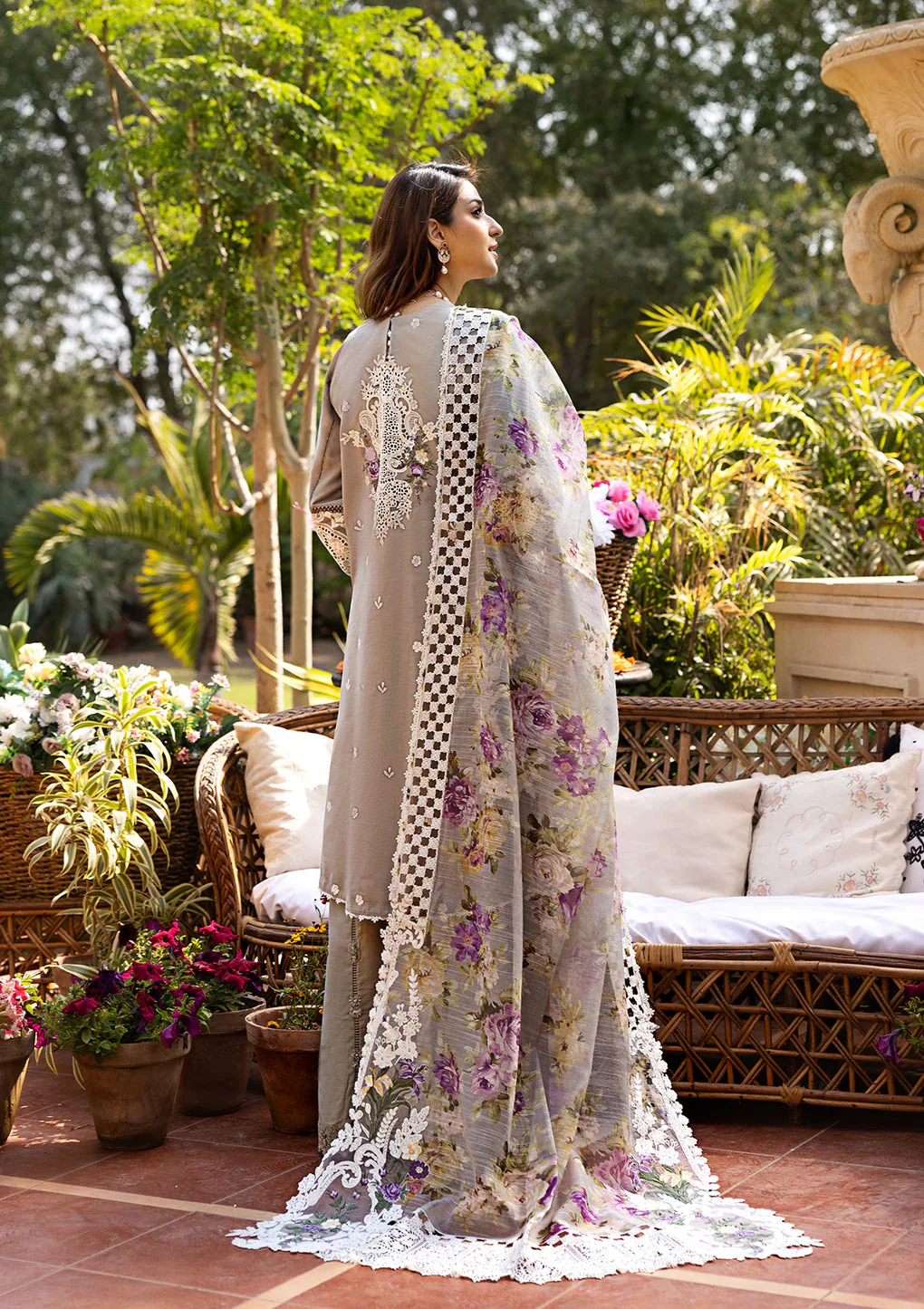 Elaf Premium Embroidered Luxury Lawn Unstitched 3Pc Suit ELM-05 RAMSHA - Image 5