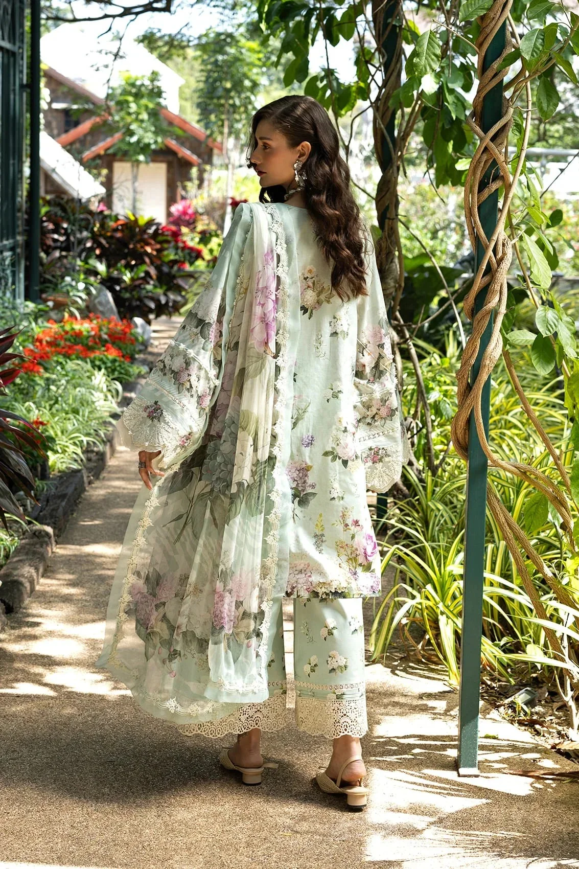 Elaf Premium Lawn Embroidered 3 Piece Unstitched - ESA-4B - Image 10