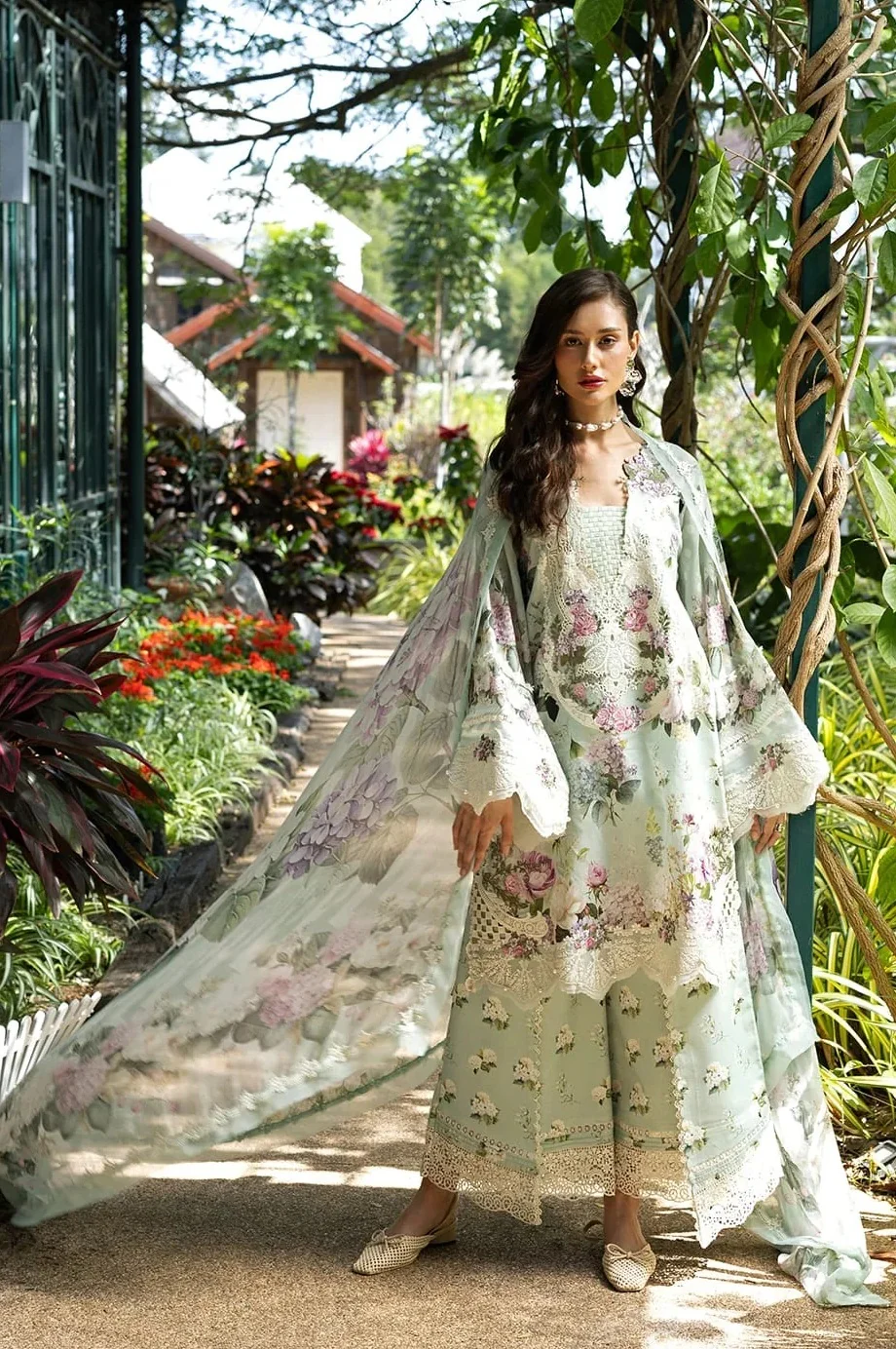 Elaf Premium Lawn Embroidered 3 Piece Unstitched - ESA-4B - Image 3