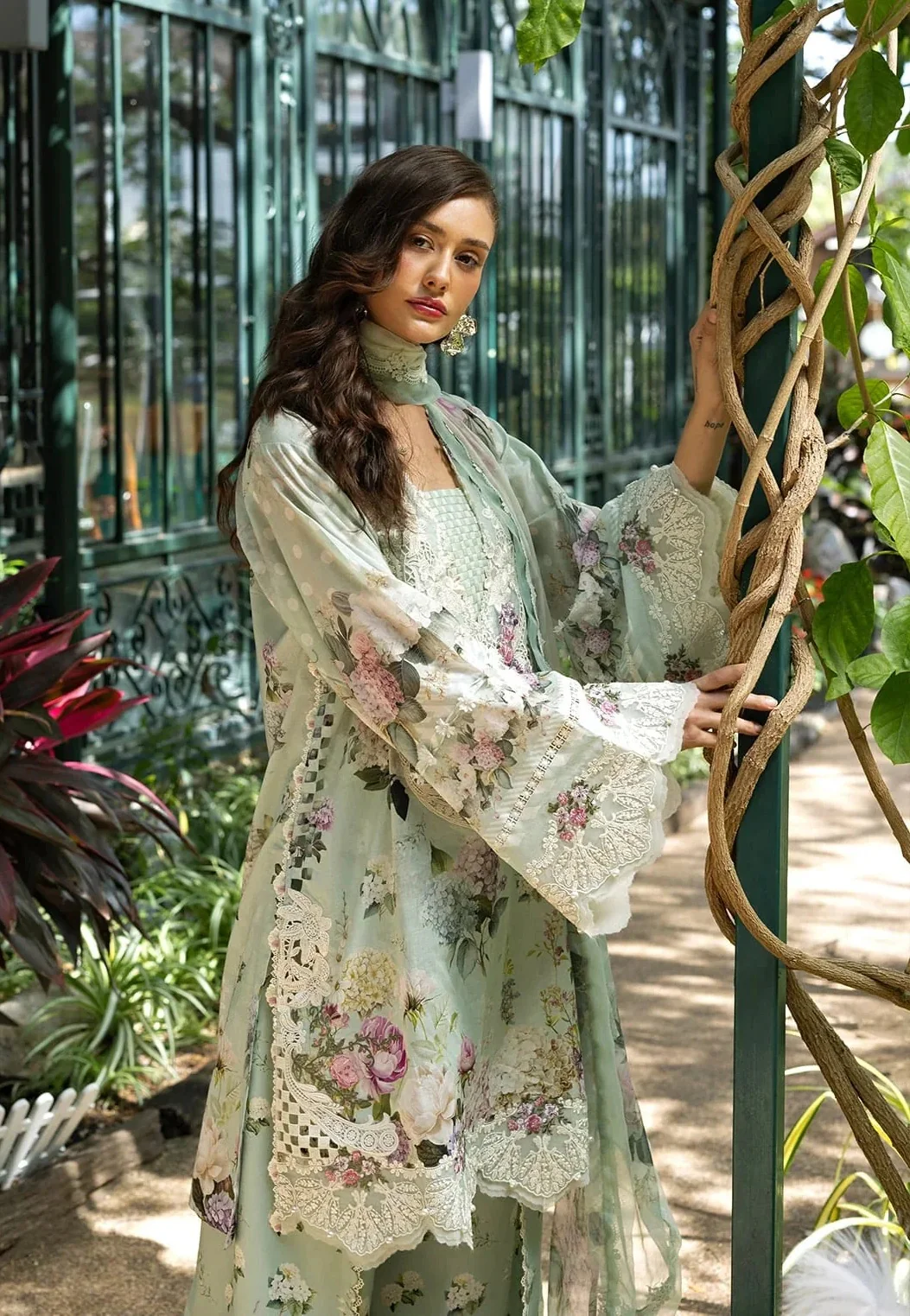 Elaf Premium Lawn Embroidered 3 Piece Unstitched - ESA-4B - Image 5