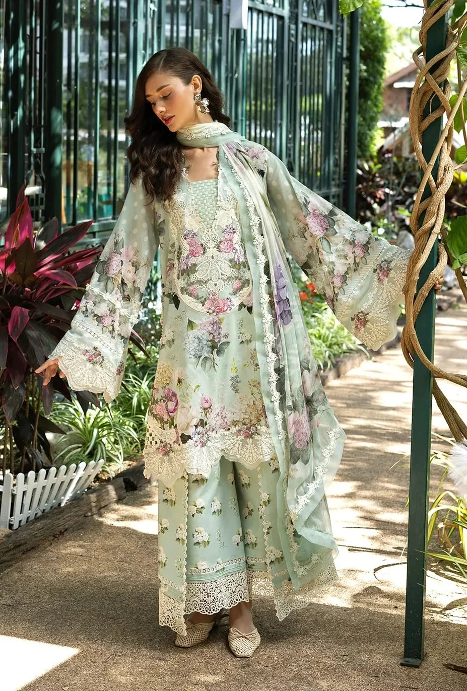Elaf Premium Lawn Embroidered 3 Piece Unstitched - ESA-4B - Image 6