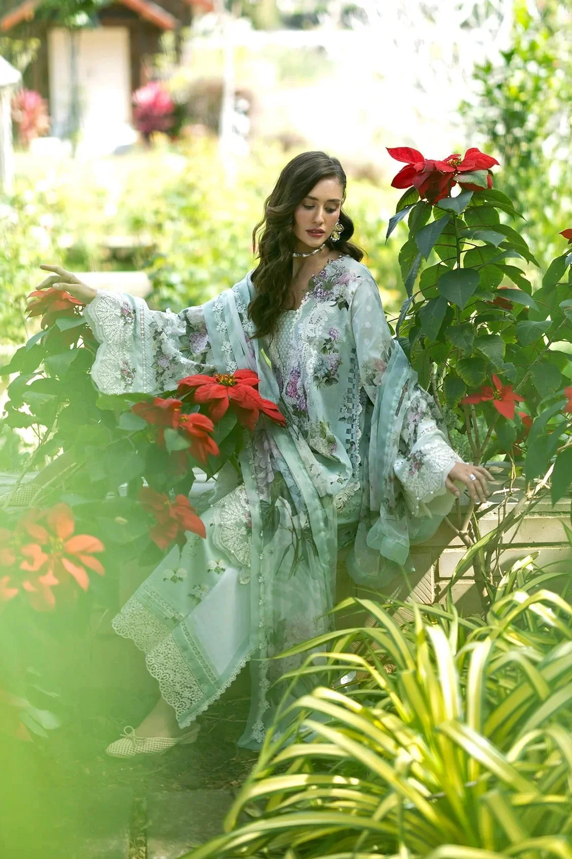 Elaf Premium Lawn Embroidered 3 Piece Unstitched - ESA-4B - Image 8