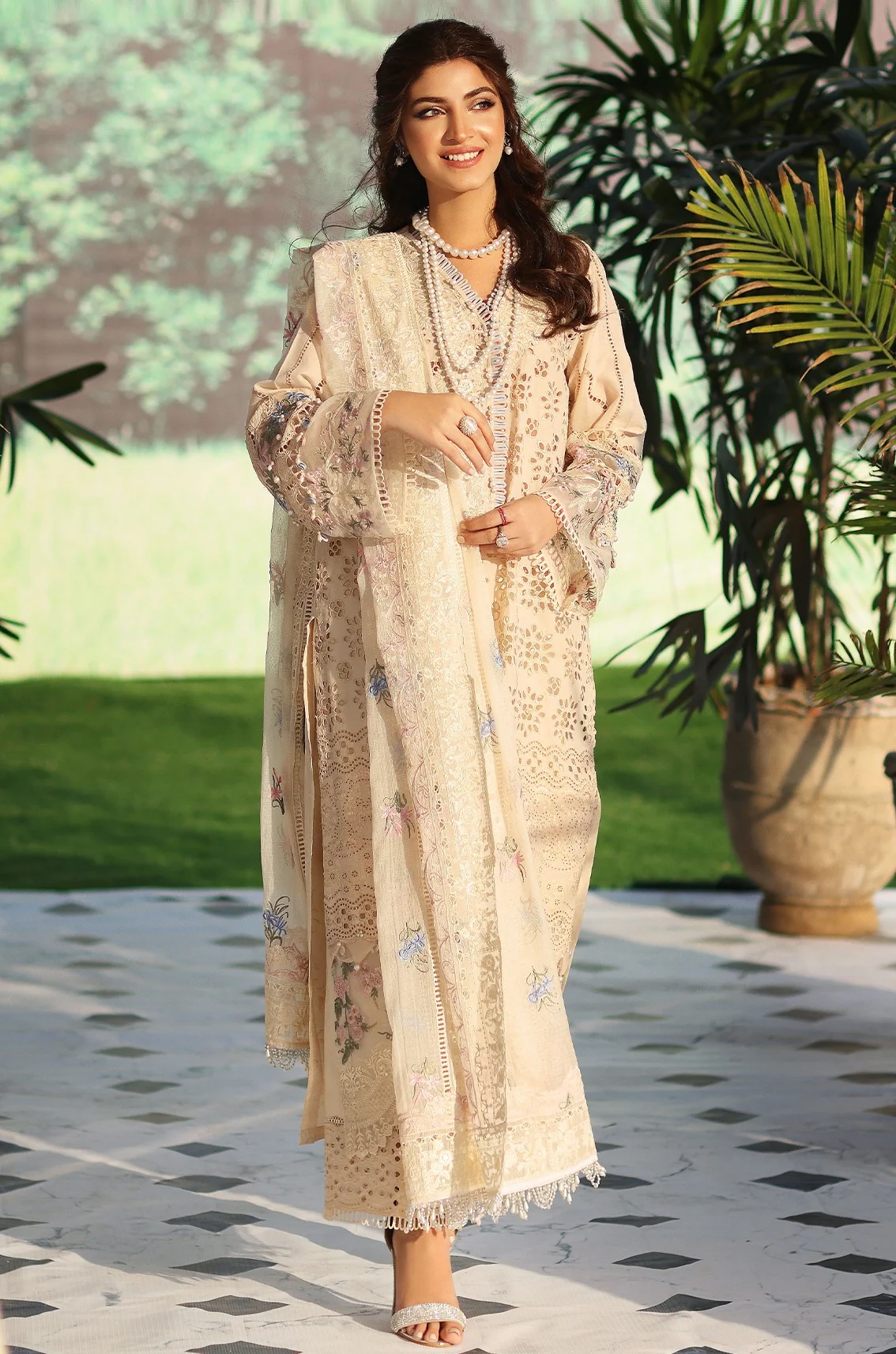 Elaf Premium Luxury Lawn Embroidered 3 Piece Unstitched -  ELC-07 Harmony