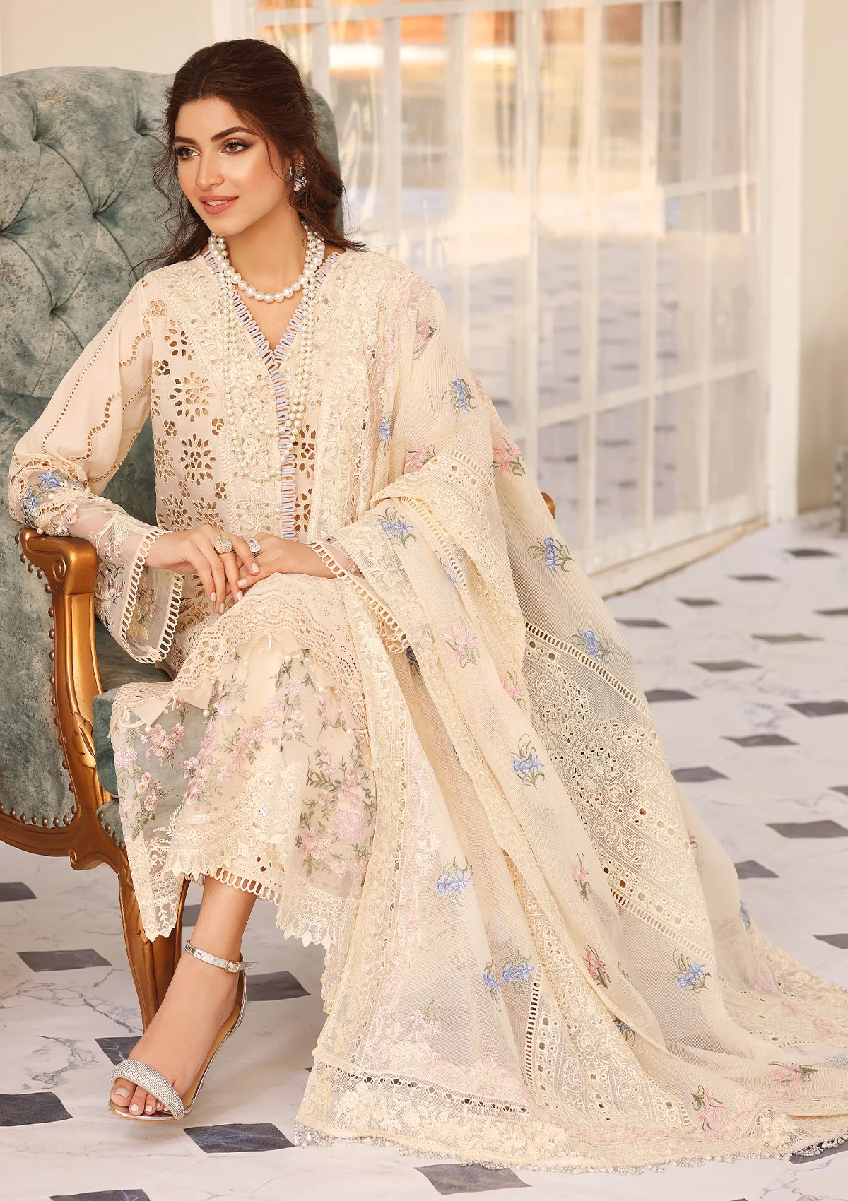 Elaf Premium Luxury Lawn Embroidered 3 Piece Unstitched -  ELC-07 Harmony - Image 6